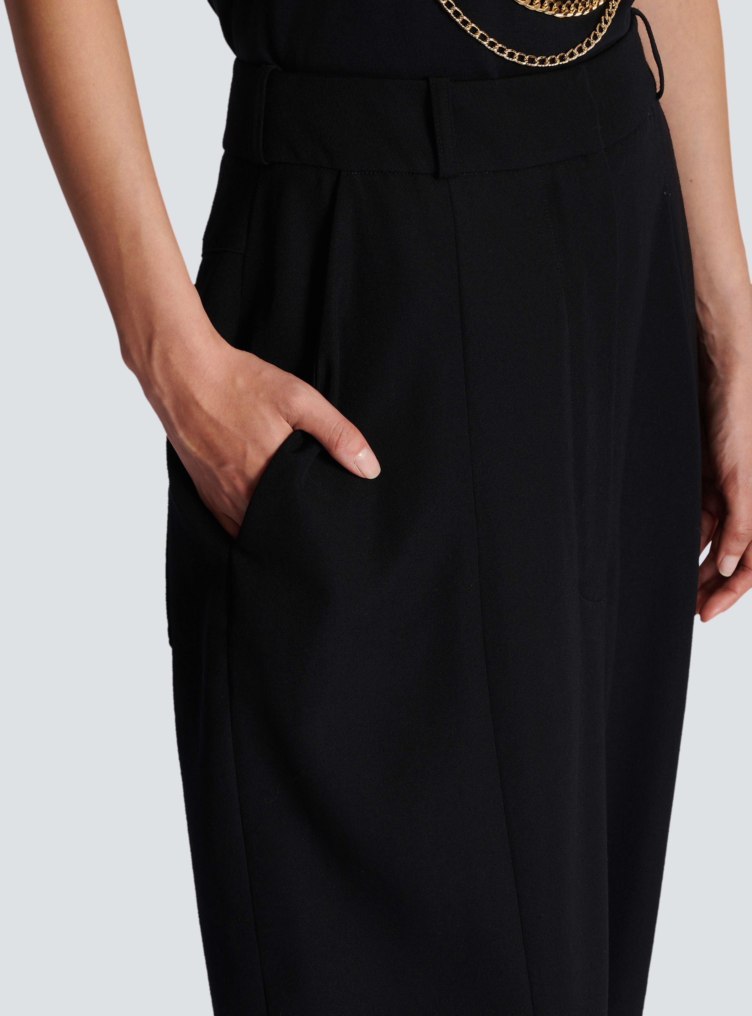 BALMAIN WOMEN'S LARGE TAPPERED GDP PANTS NWT