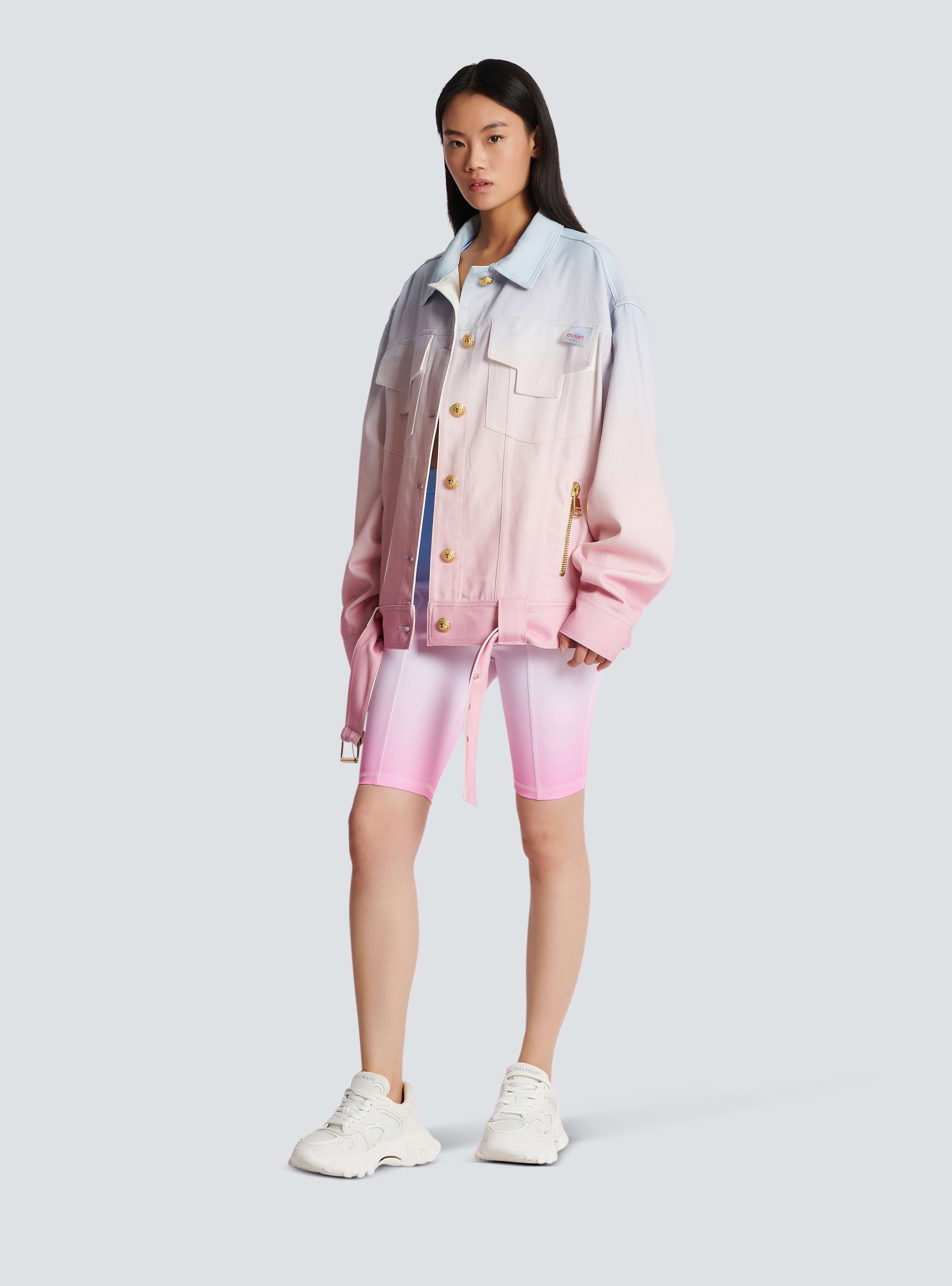 BALMAIN WOMEN'S EVIAN GRADIENT DENIM OVERSIZE JACKET NWT