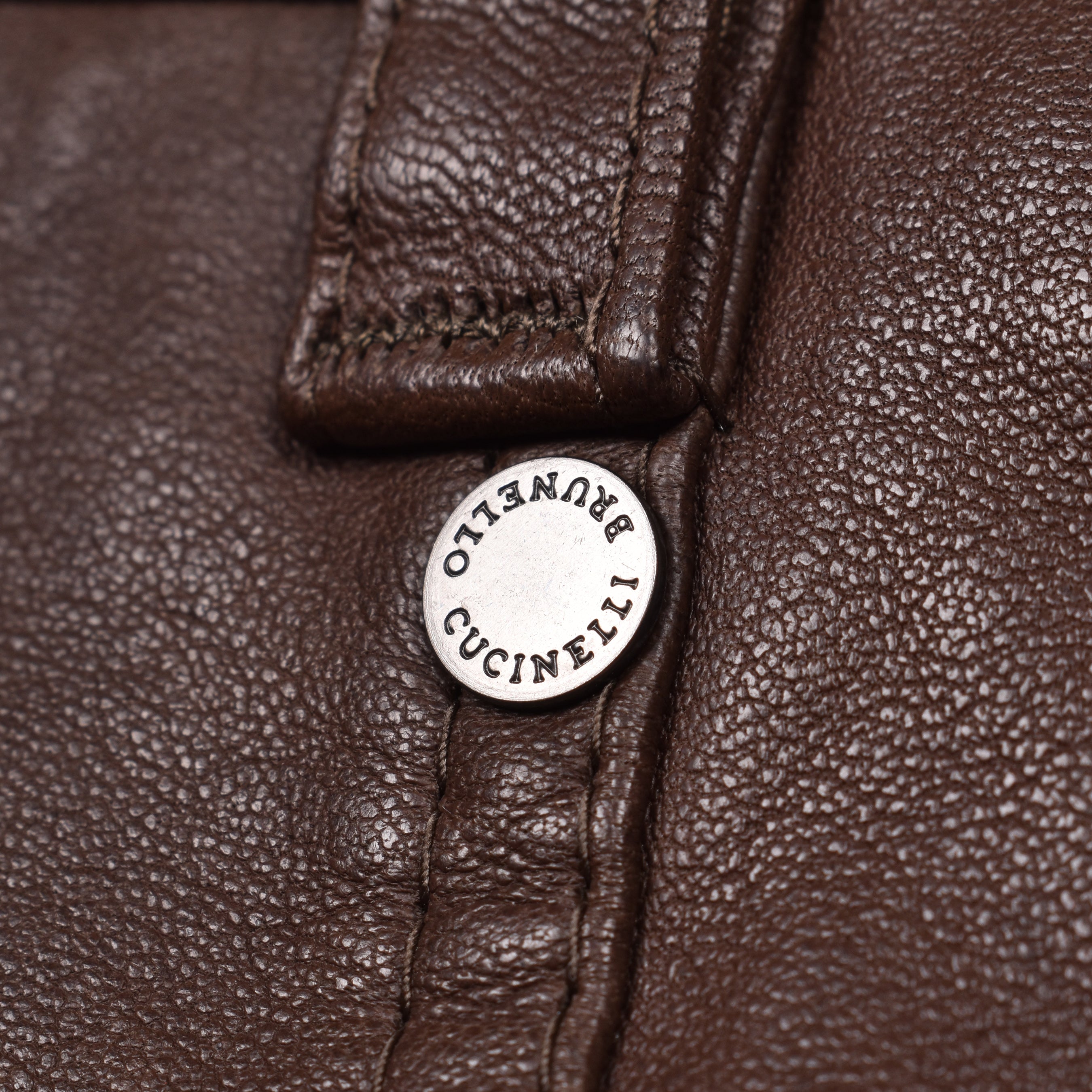 BRUNELLO CUCINELLI WOMEN'S BROWN LEATHER MINI SKIRT