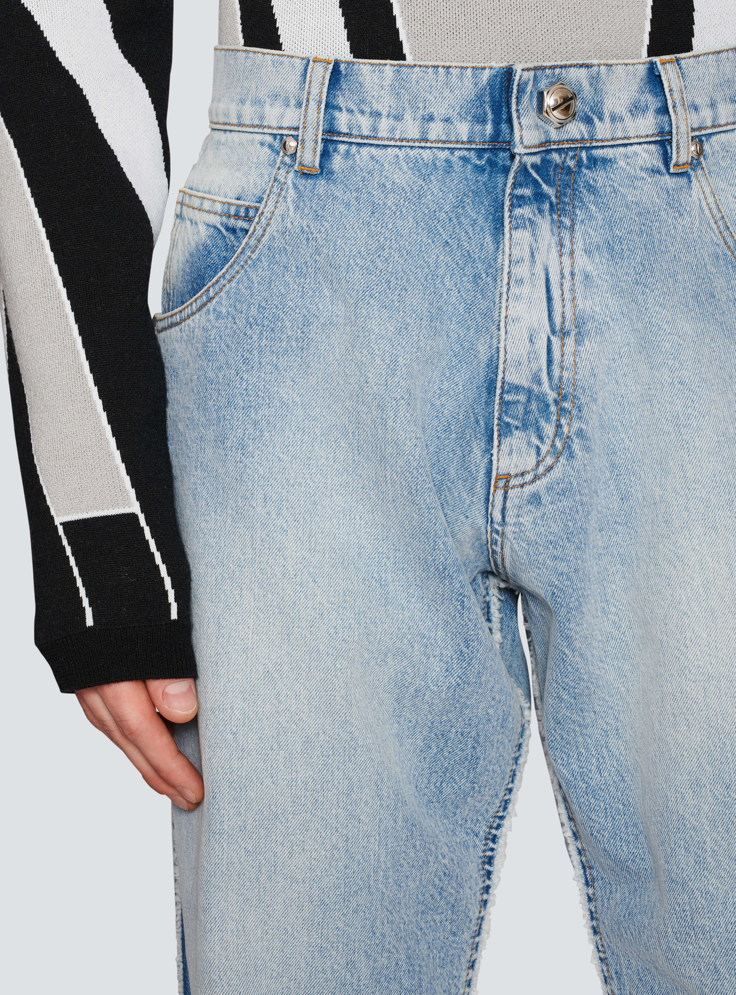 BALMAIN MEN'S LOOSE VINTAGE WASH DENIM PANTS NWT