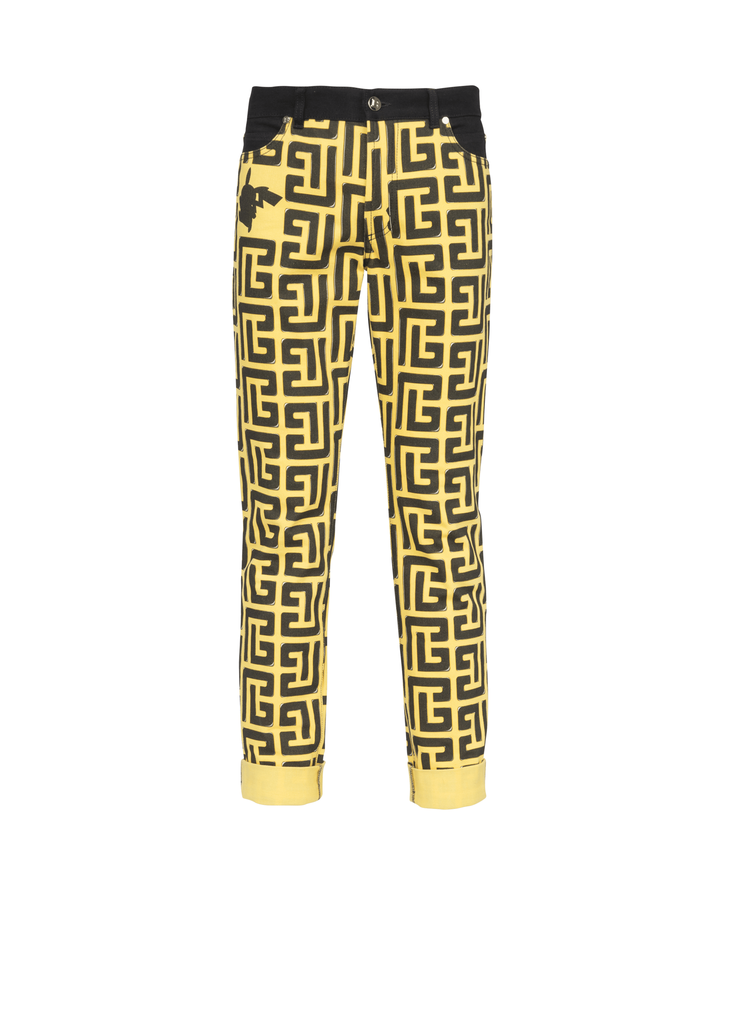 BALMAIN MEN'S MONOGRAM DENIM PANTS NWT
