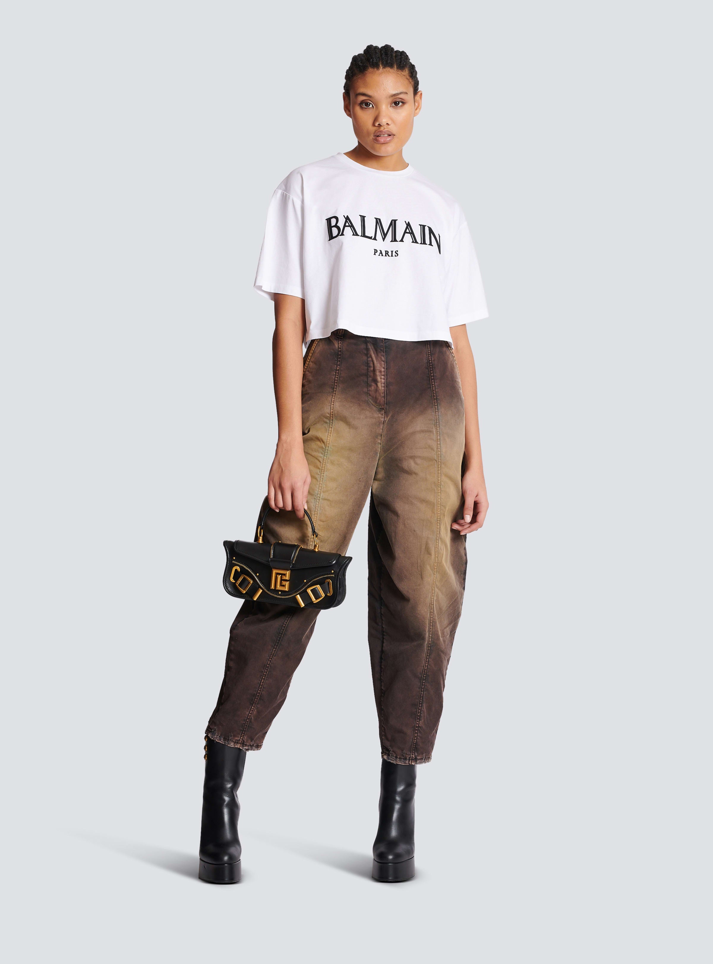 BALMAIN WOMEN'S LARGE TAPPERED TIE & DYE DENIM PANTS NWT