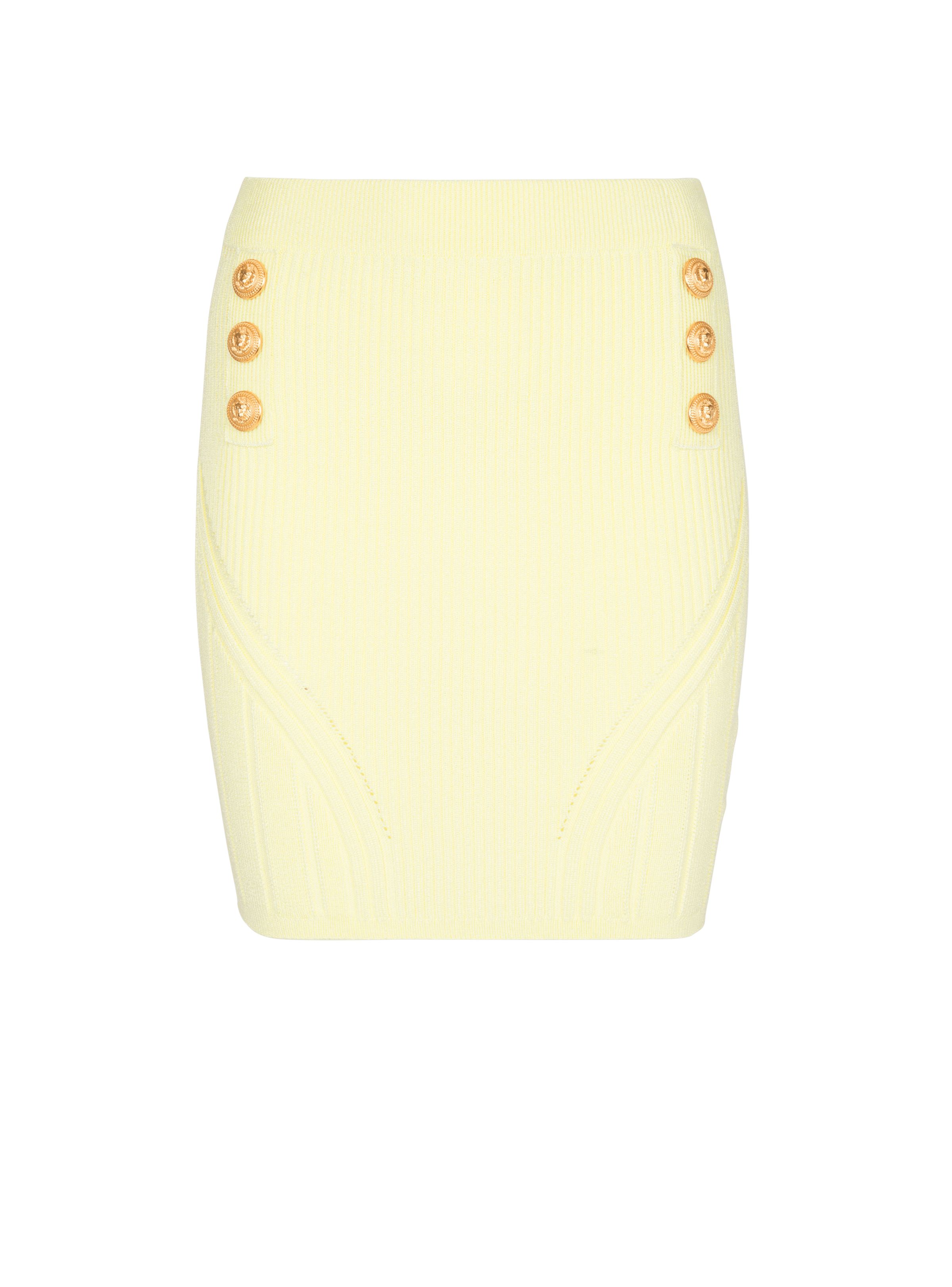 BALMAIN WOMEN'S 6 BTN SHORT KNIT SKIRT NWT