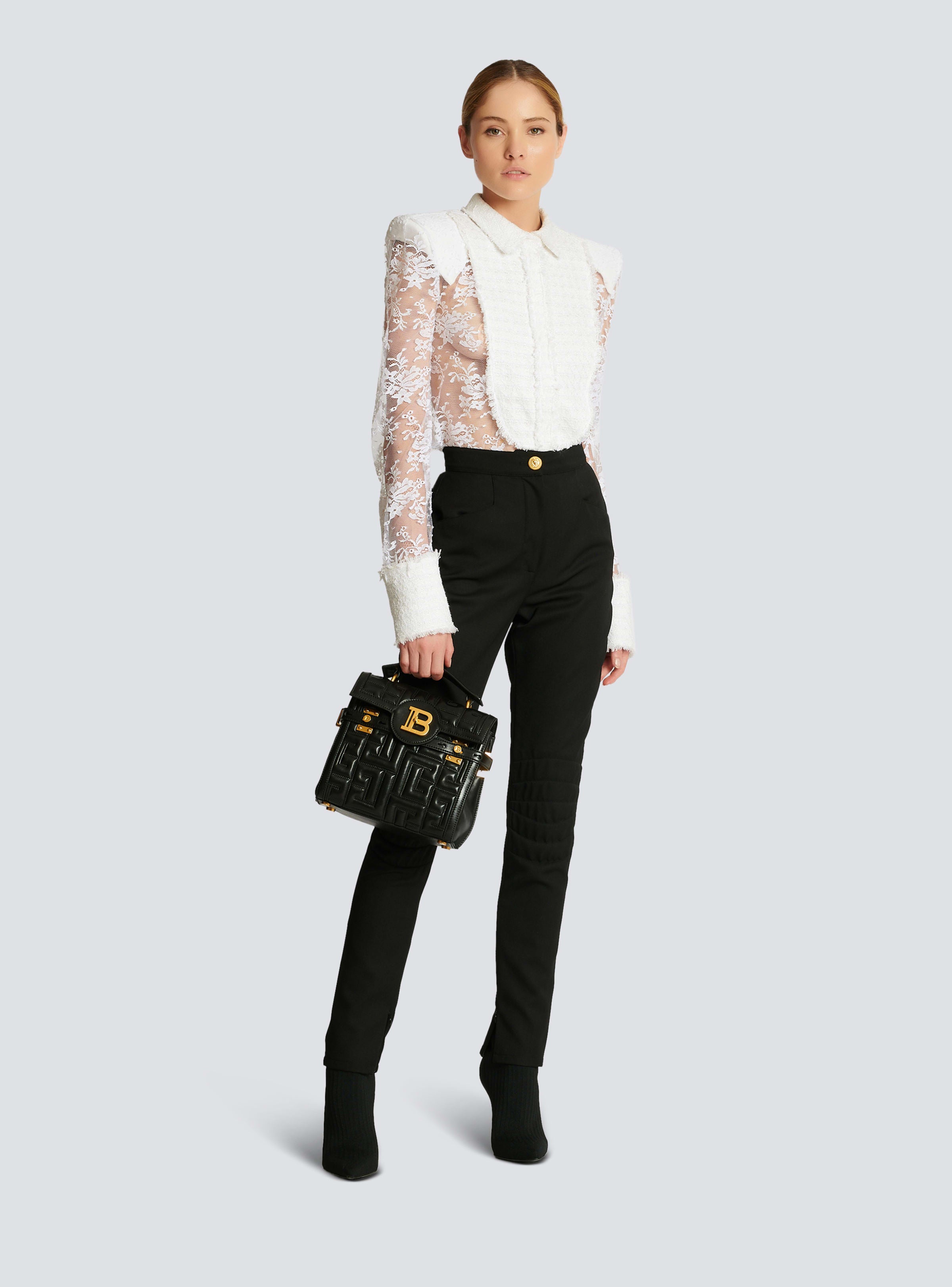BALMAIN WOMEN'S PADED STRETCH GDP SKINNY PANTS NWT