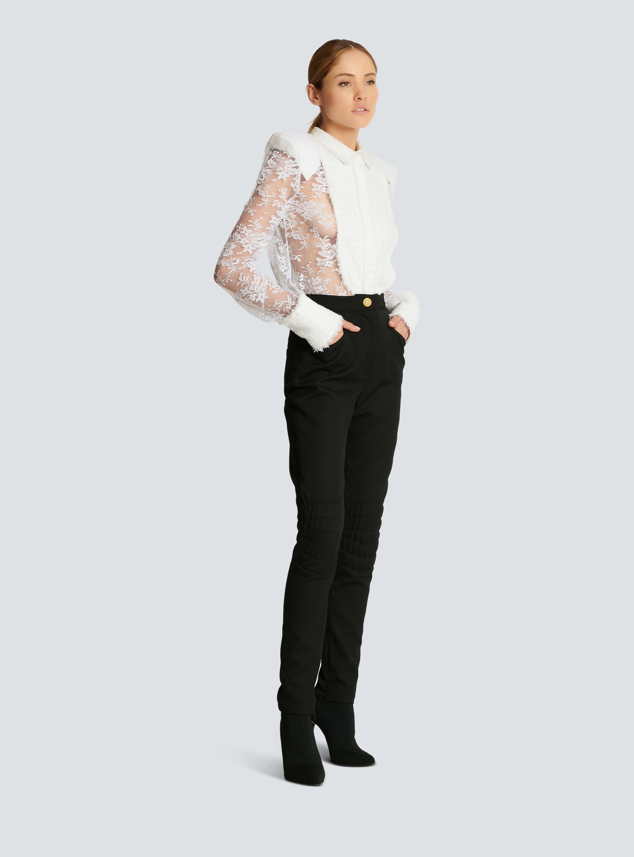 BALMAIN WOMEN'S PADED STRETCH GDP SKINNY PANTS NWT