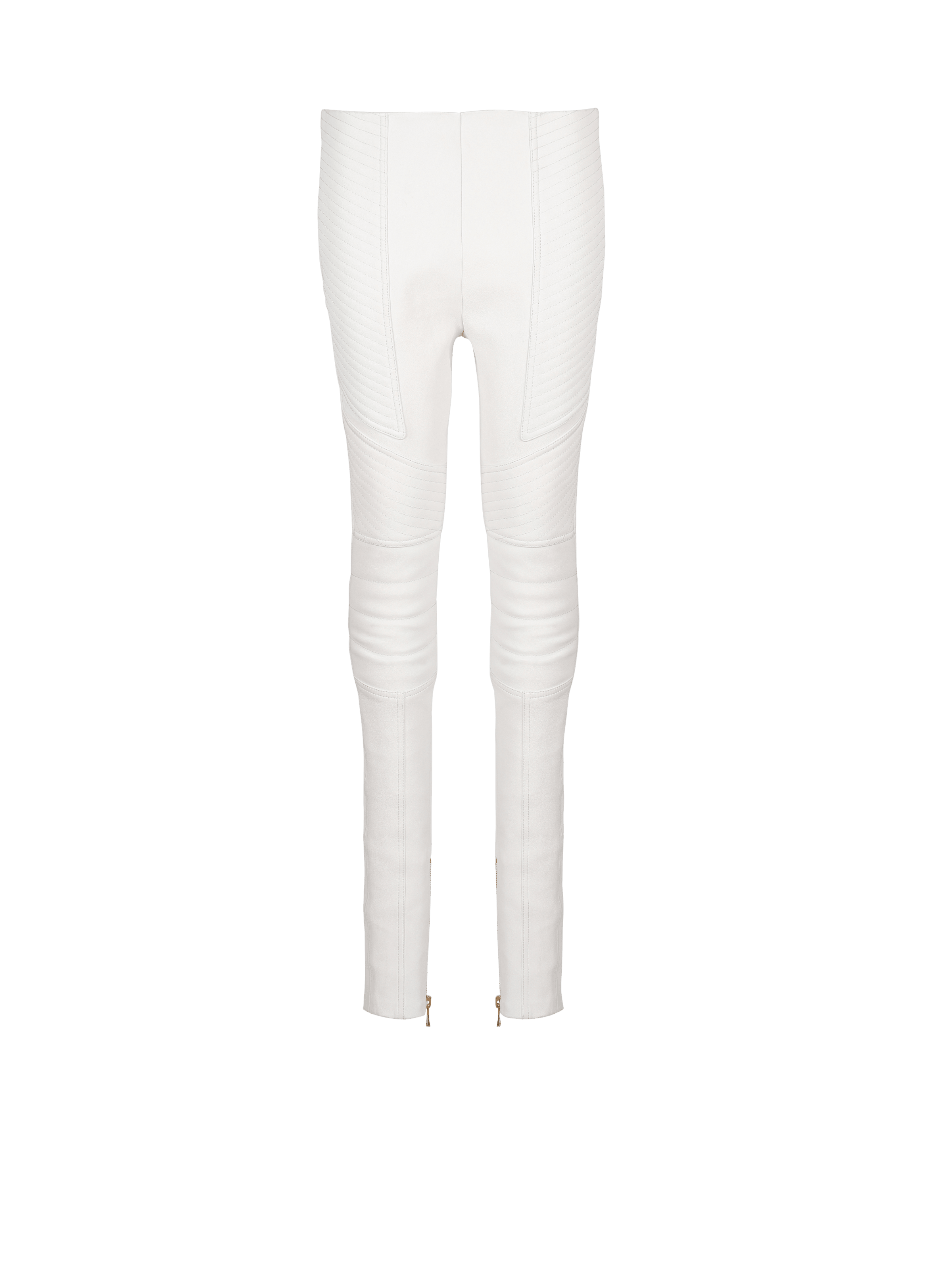 BALMAIN WOMEN'S HW BIKER LEATHER SKINNY PANTS NWT
