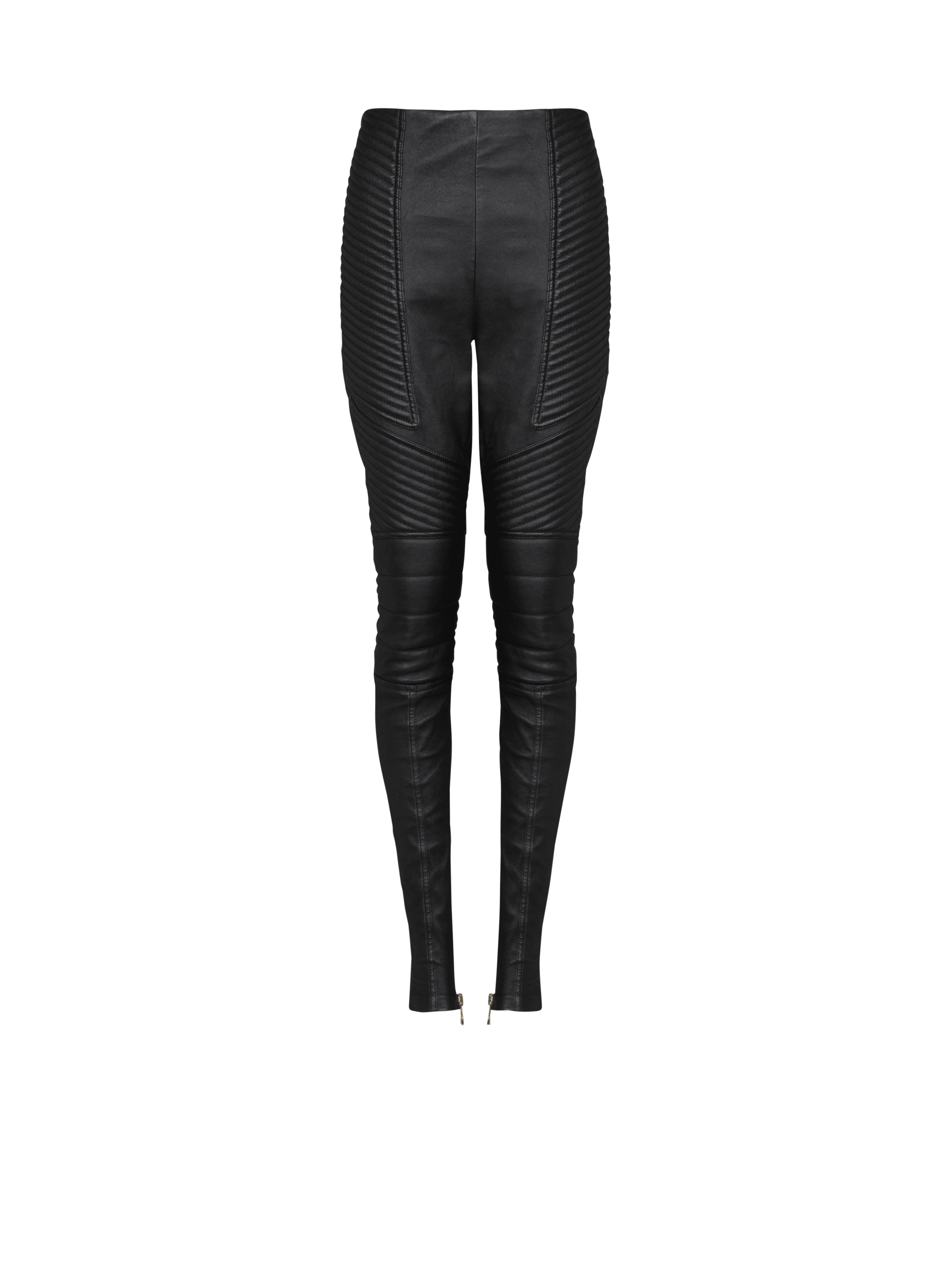 BALMAIN WOMEN'S HW BIKER LEATHER SKINNY PANTS NWT