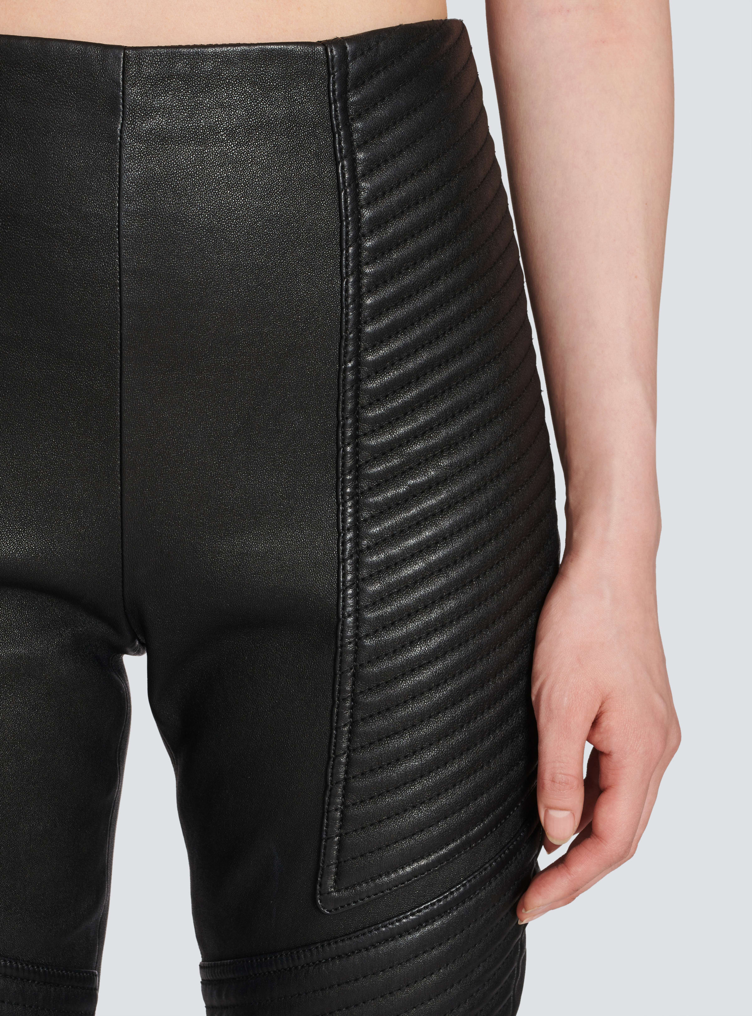 BALMAIN WOMEN'S HW BIKER LEATHER SKINNY PANTS NWT