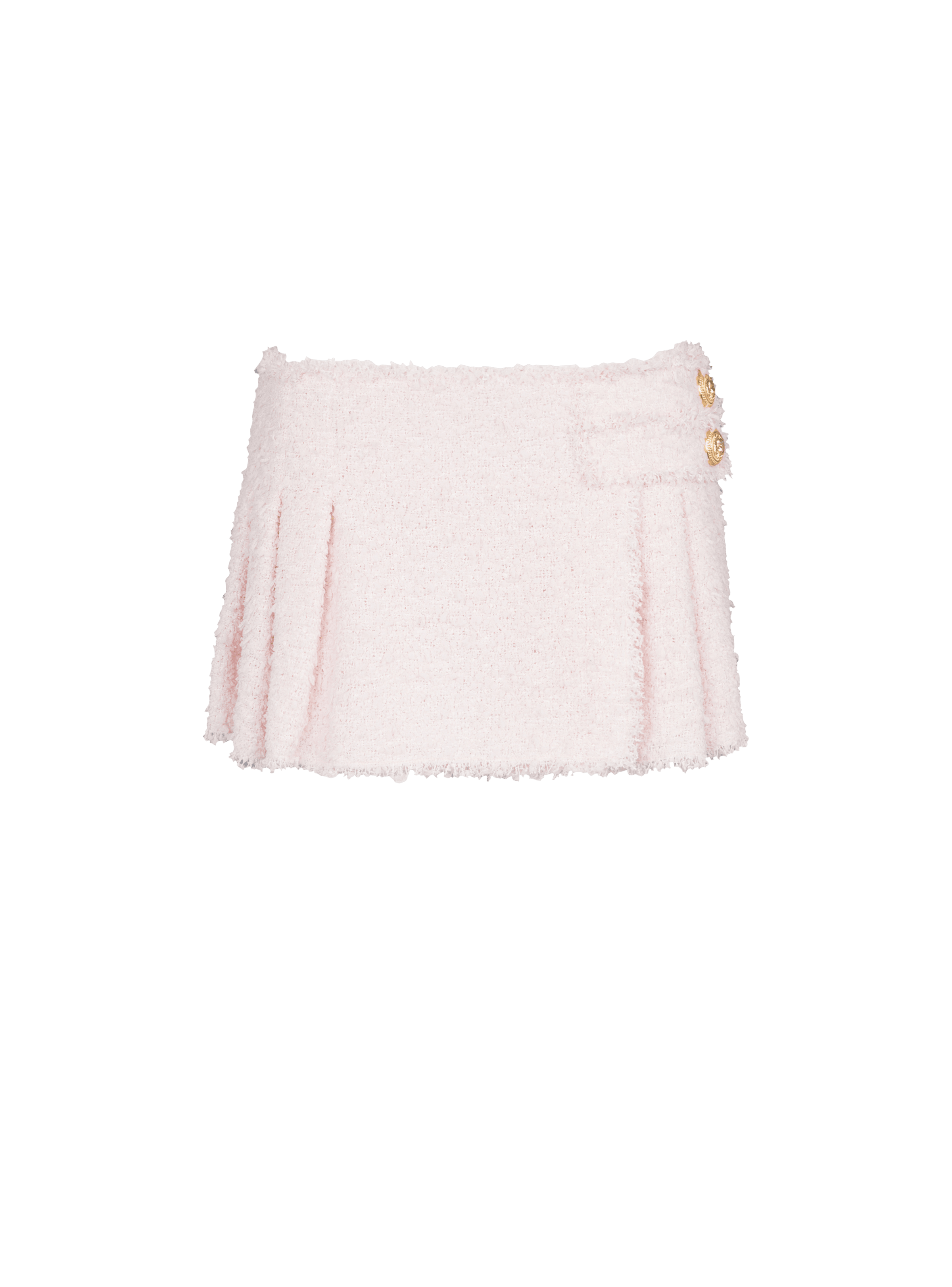 BALMAIN WOMEN'S TWEED MINI KILT SKIRT NWT