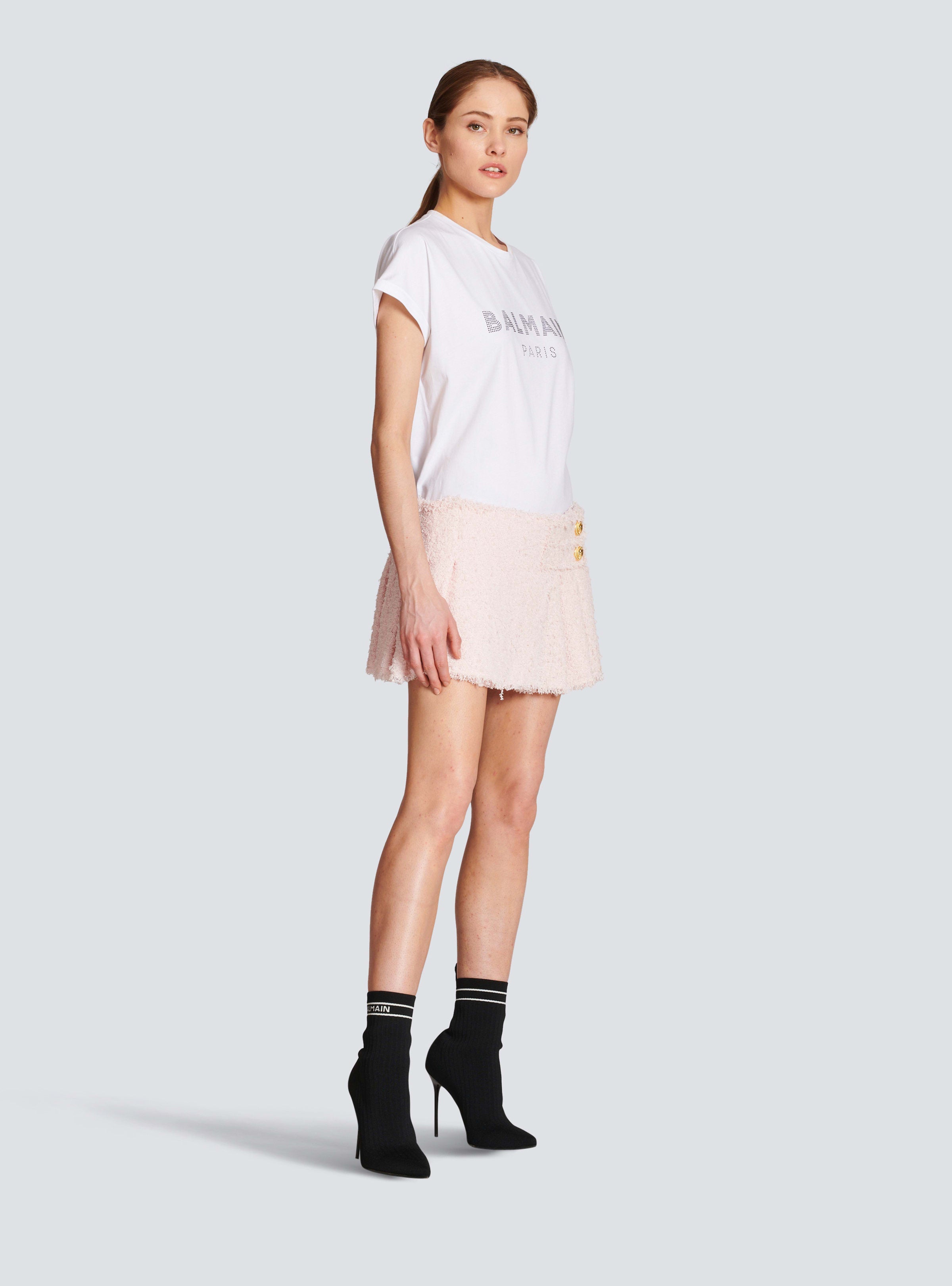 BALMAIN WOMEN'S TWEED MINI KILT SKIRT NWT