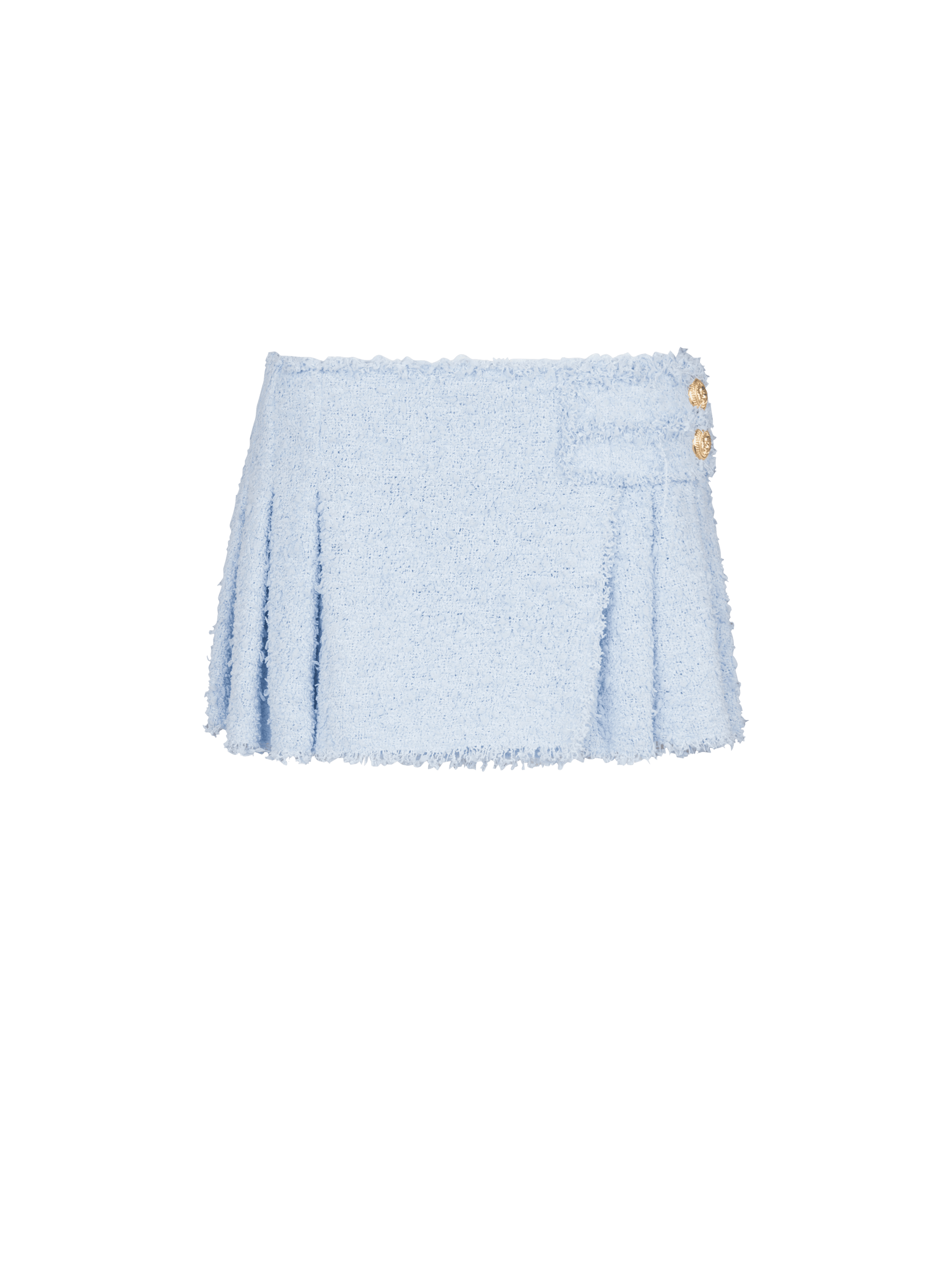 BALMAIN WOMEN'S TWEED MINI KILT SKIRT NWT