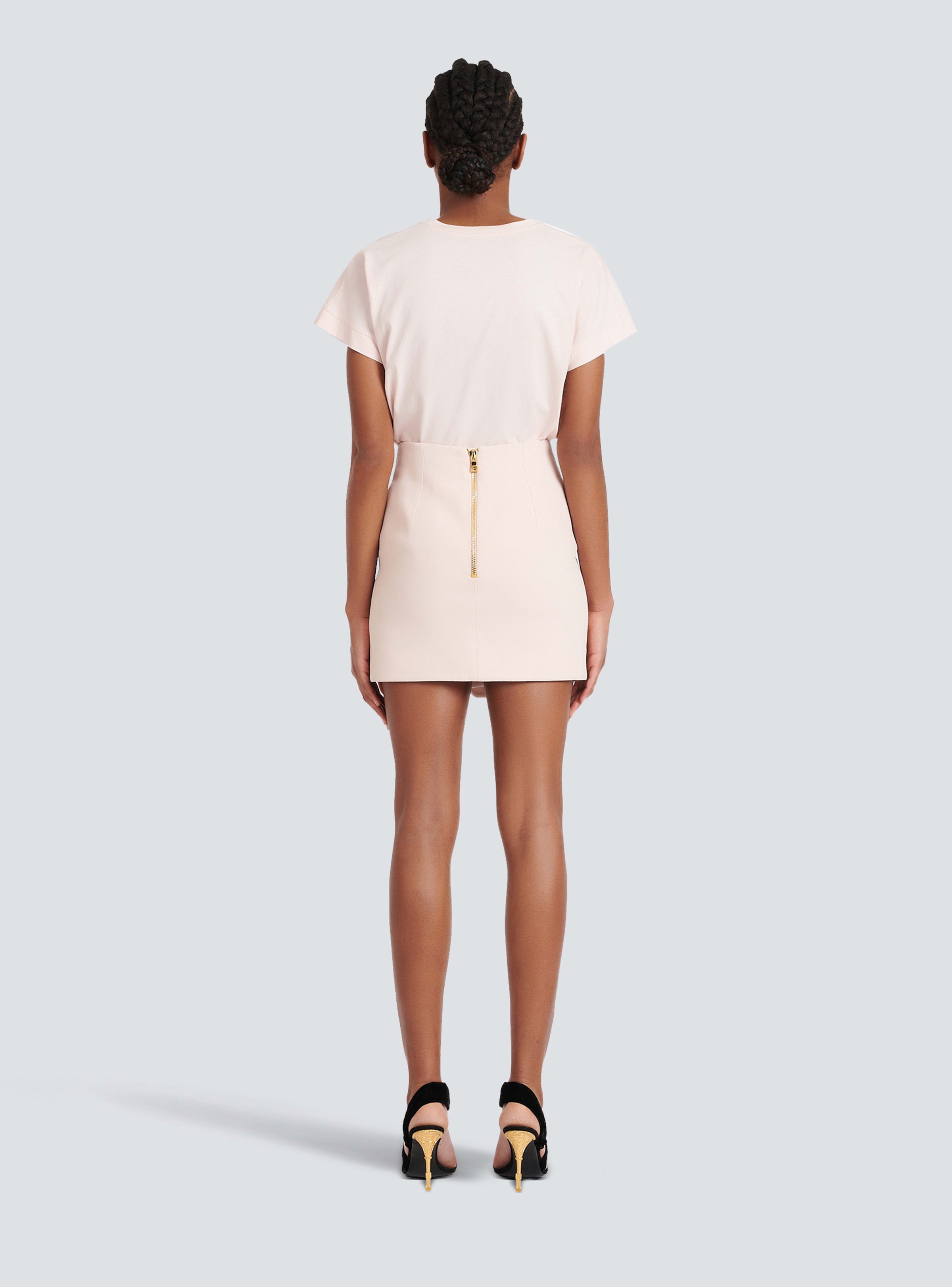 BALMAIN WOMEN'S LW 5 BTN CREPE WRAPPED SHORT SKIRT NWT
