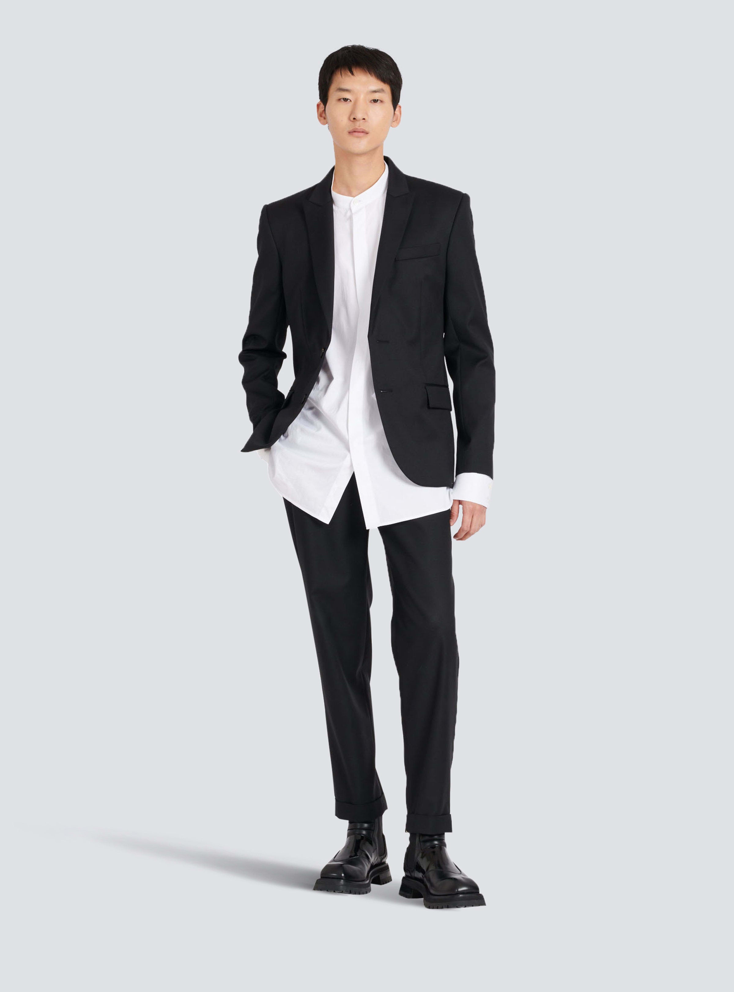 BALMAIN MEN'S MAO COLLAR COTTON SHIRT NWT