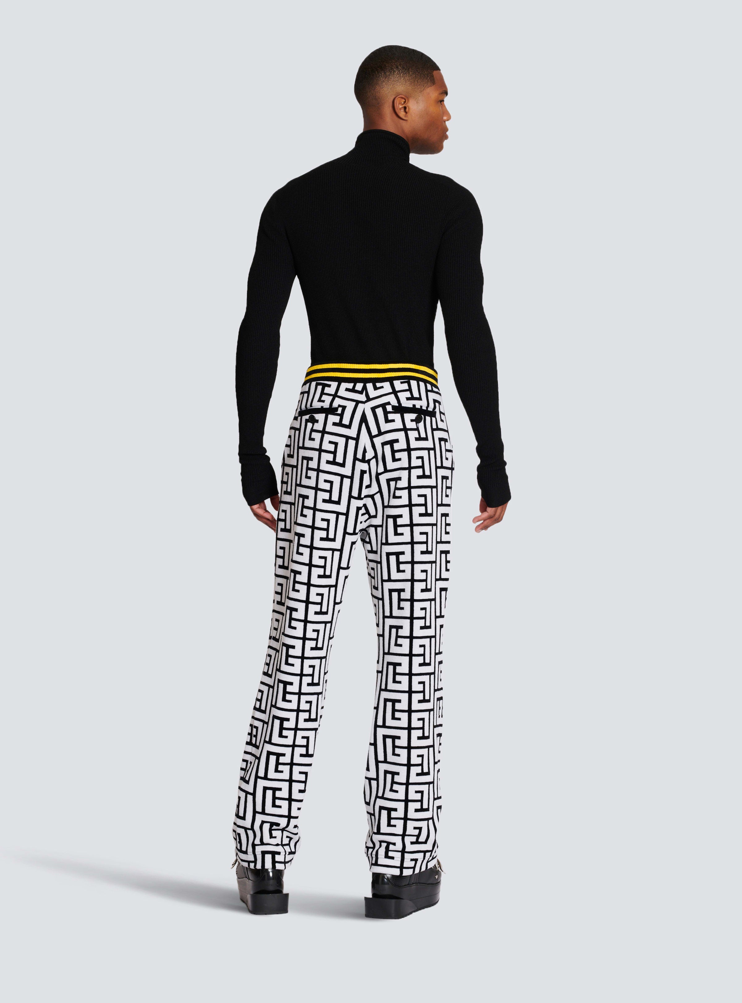 BALMAIN MEN'S MAXI MONOGRAM VELVET PYJAMA PANTS NWT
