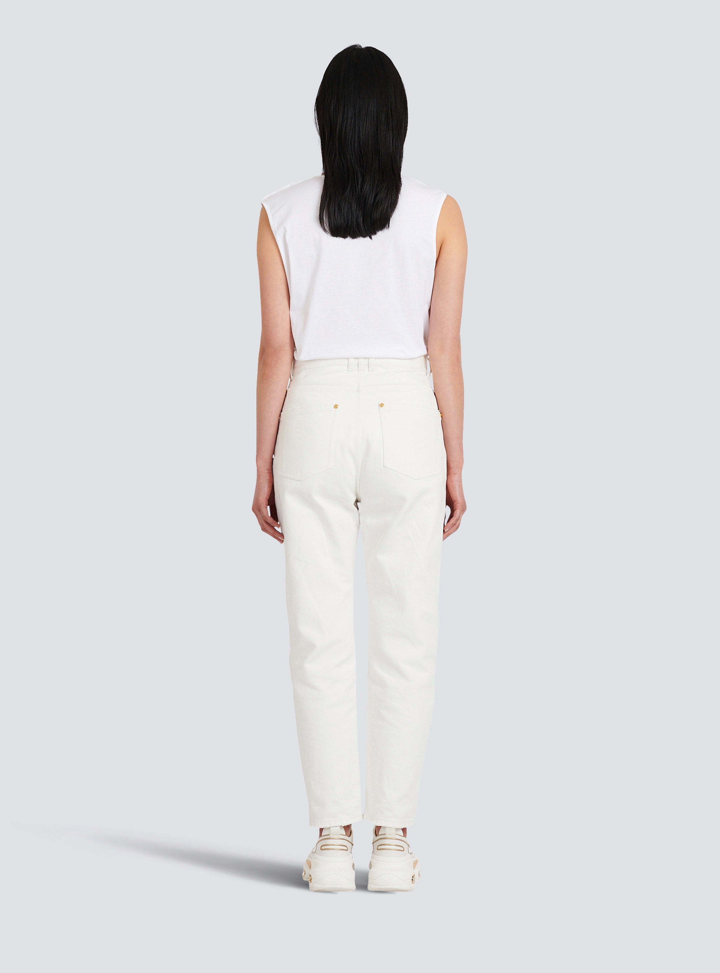 BALMAIN WOMEN'S LOW-RISE BOYFRIEND JEANS W/ MONOGRAM NWT
