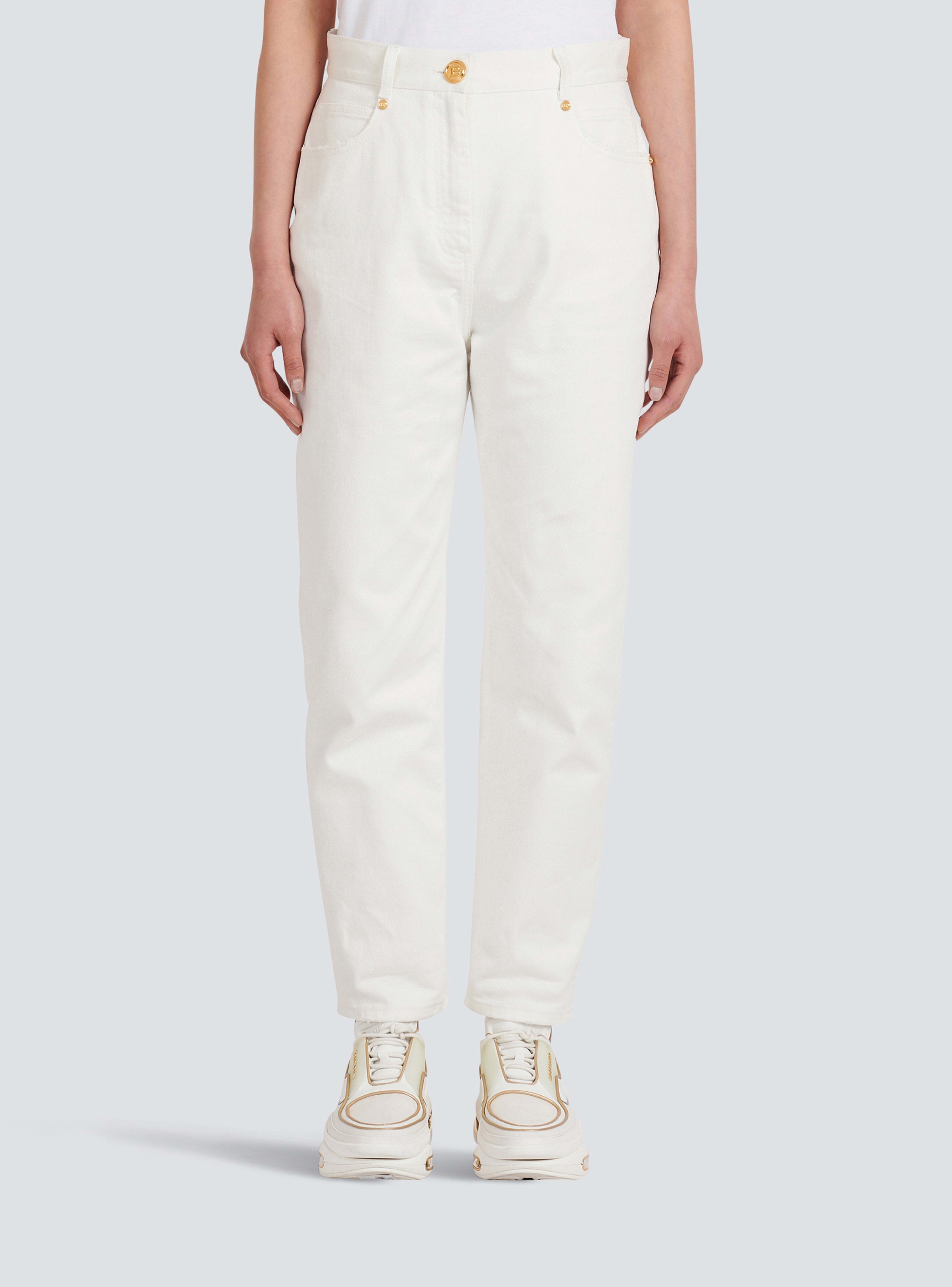 BALMAIN WOMEN'S LOW-RISE BOYFRIEND JEANS W/ MONOGRAM NWT