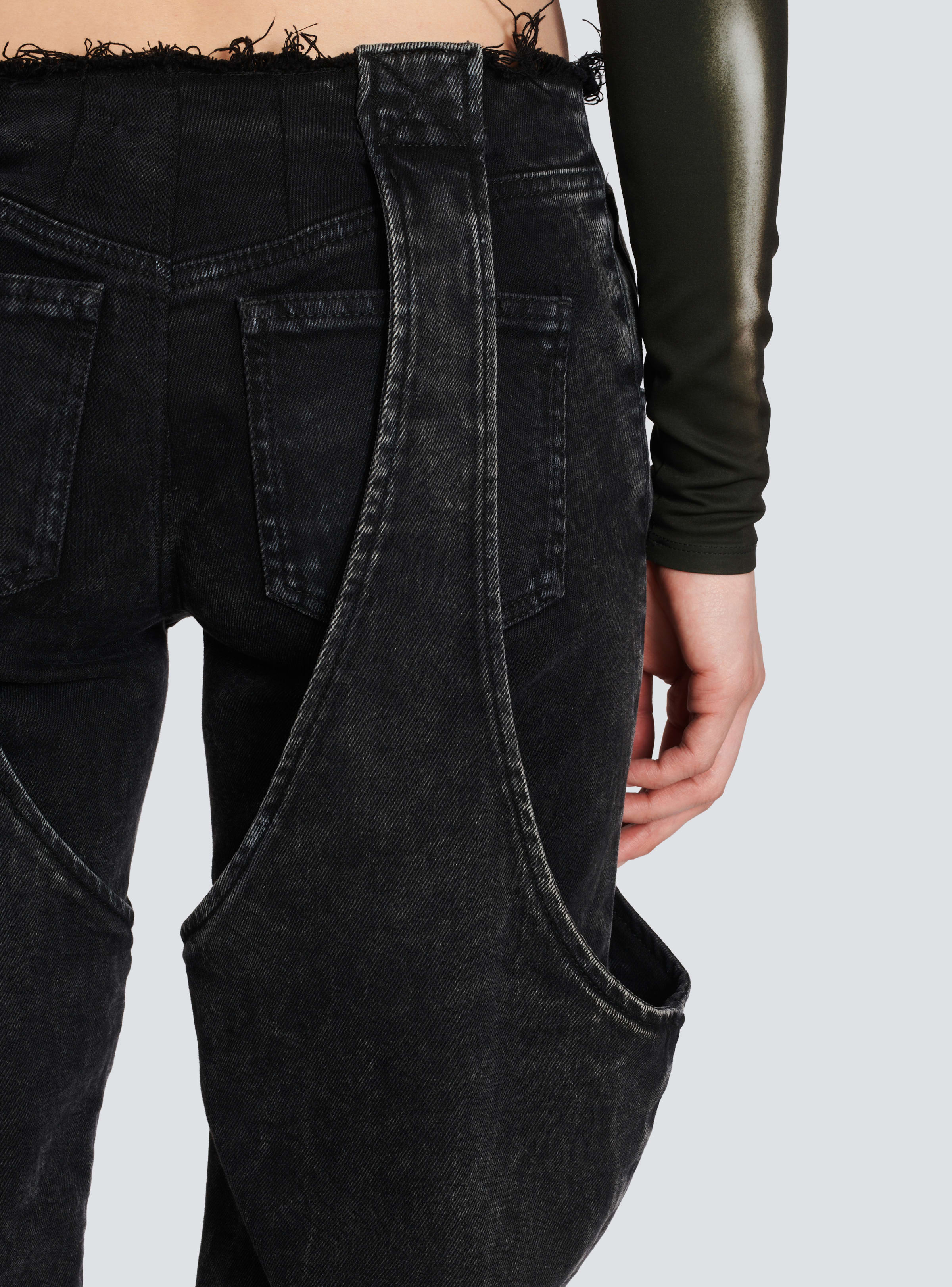 BALMAIN WOMEN'S GARTER CUT ACID WASH JEANS NWT