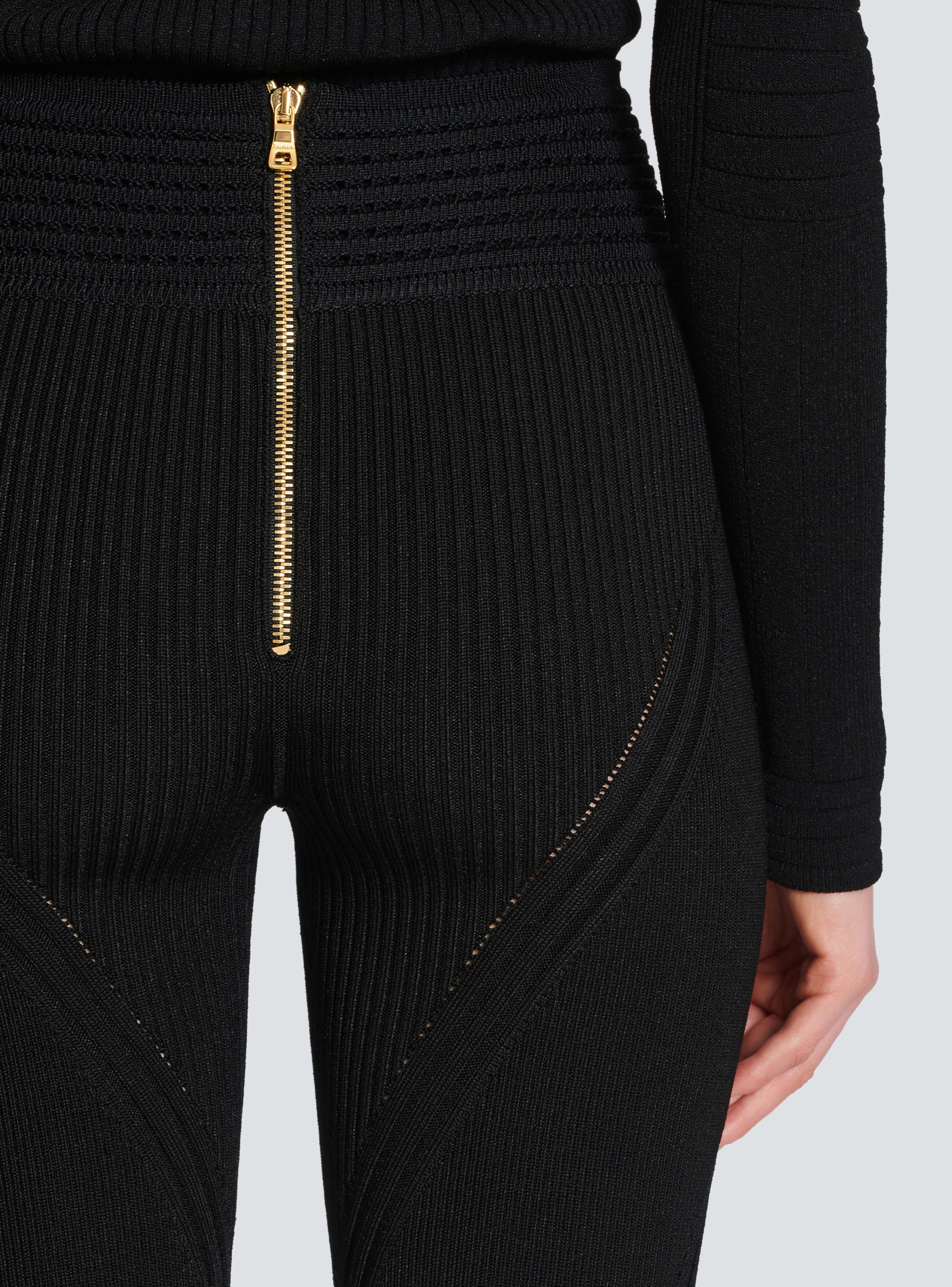 BALMAIN WOMEN'S HW RIBBED KNIT CYCLIST SHORTS NWT