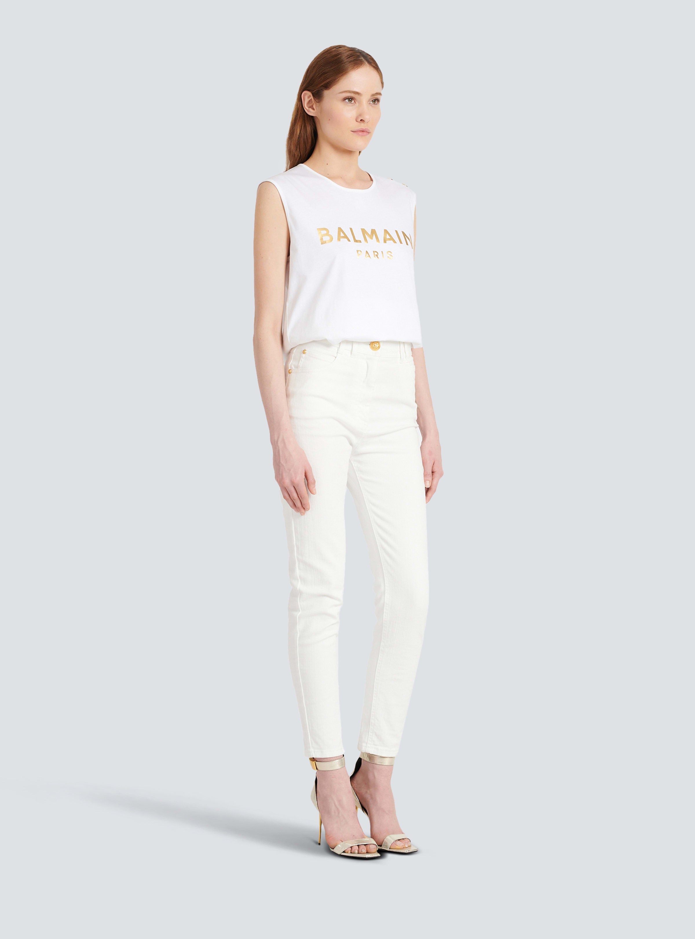 BALMAIN WOMEN'S HW WHITE DENIM SLIM JEANS NWT