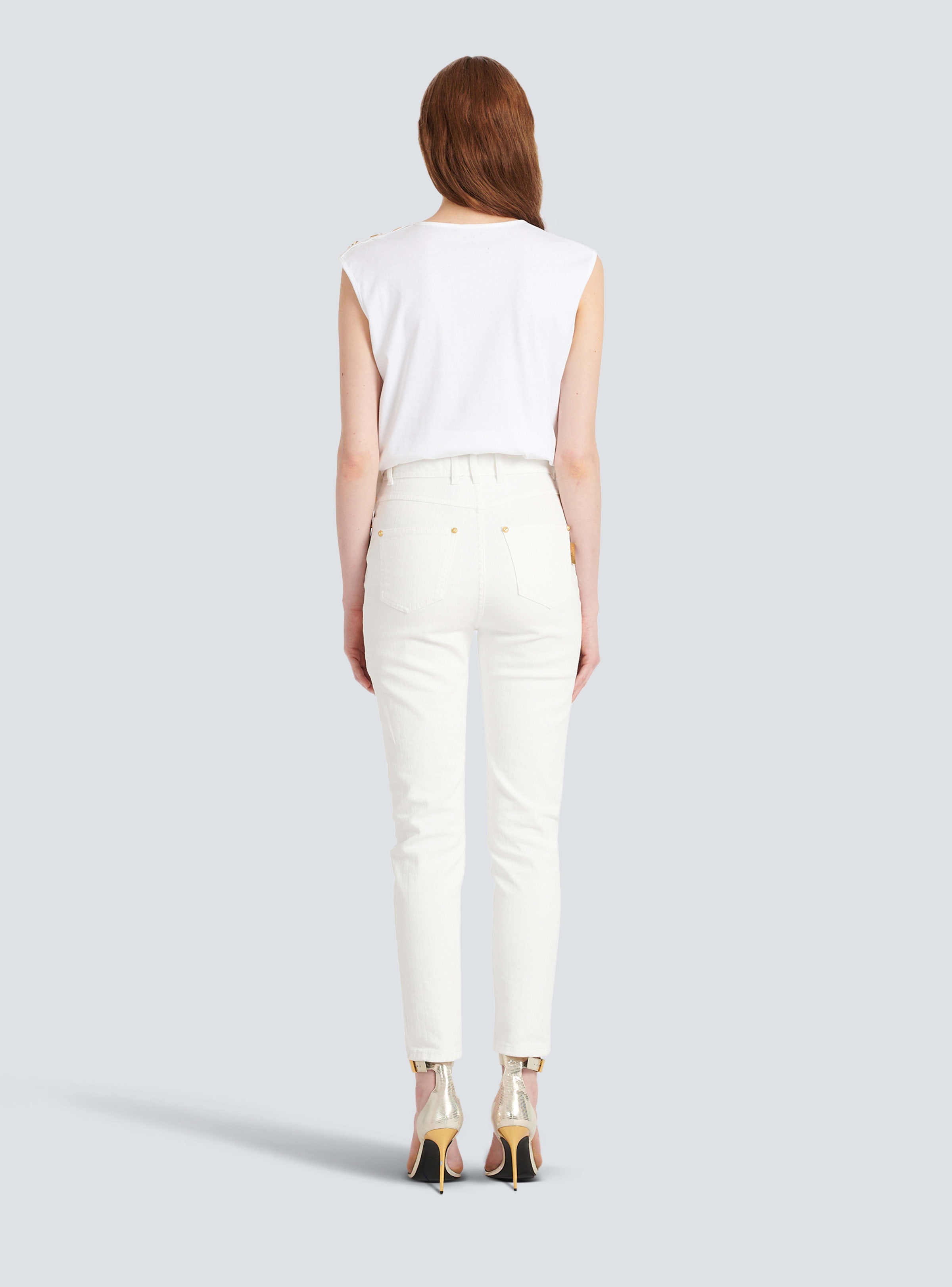 BALMAIN WOMEN'S HW WHITE DENIM SLIM JEANS NWT