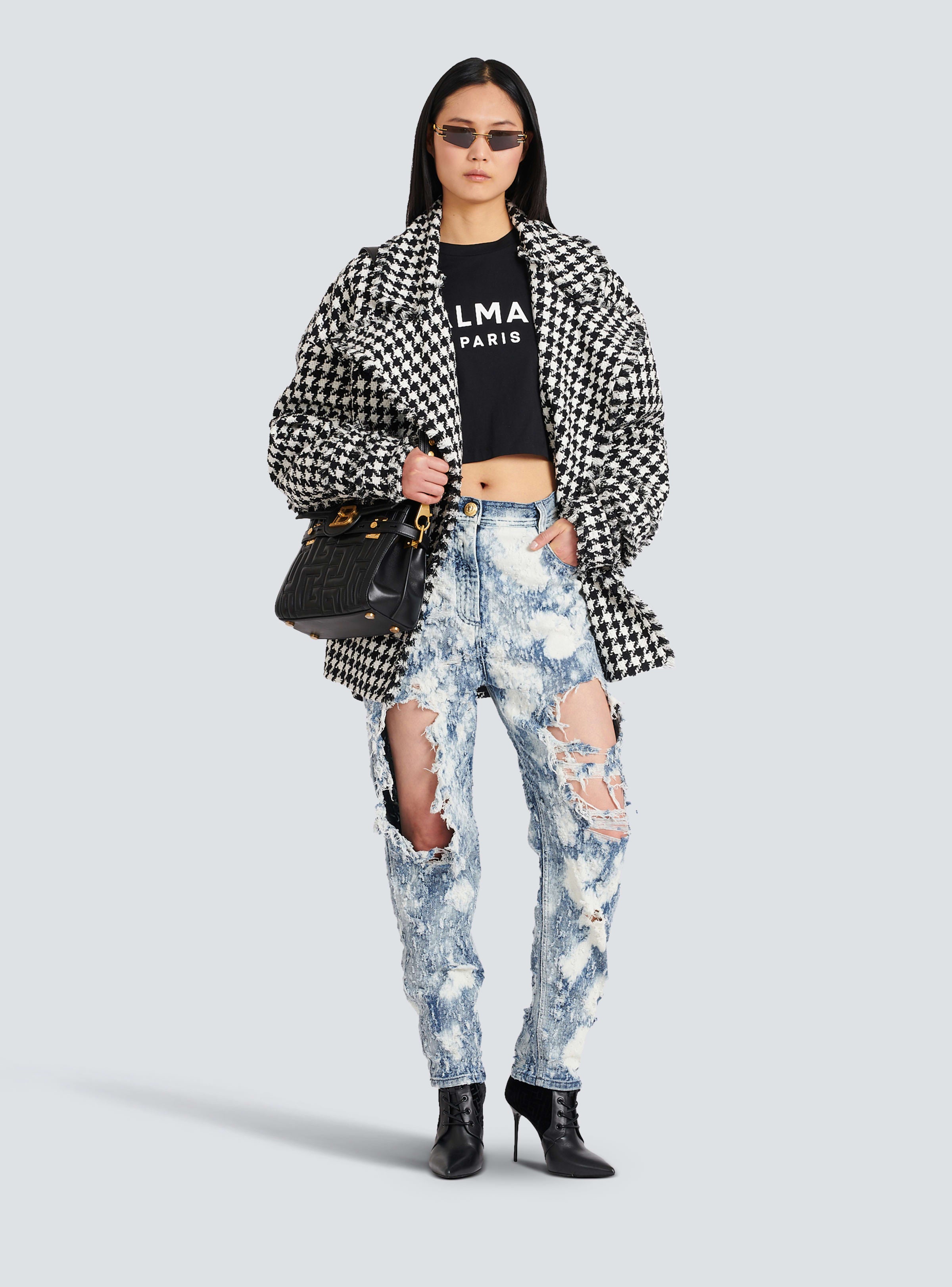 BALMAIN WOMEN'S BLEACHED & DESTROY BOYFRIEND JEANS NWT
