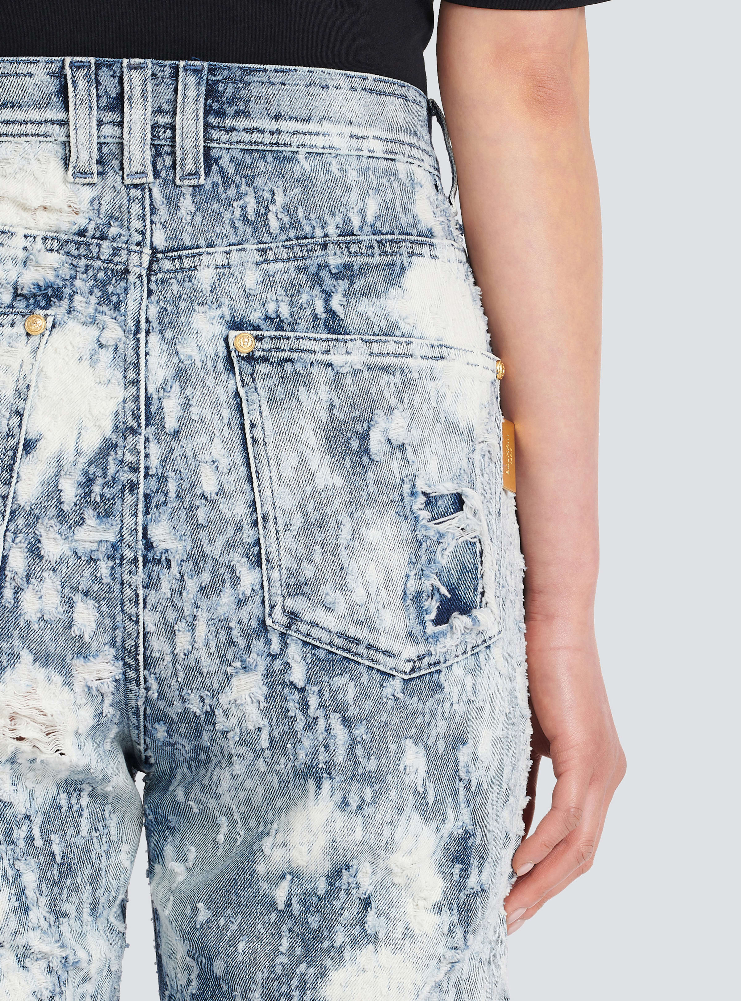 BALMAIN WOMEN'S BLEACHED & DESTROY BOYFRIEND JEANS NWT