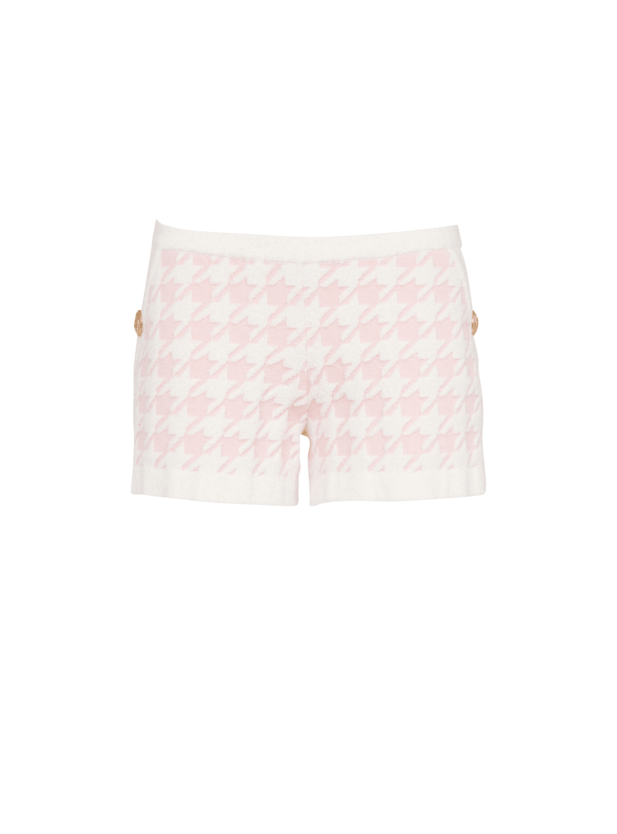 BALMAIN WOMEN'S 2BTN HOUNDSTOOTH LIGTH TWEED SHORTS NWT