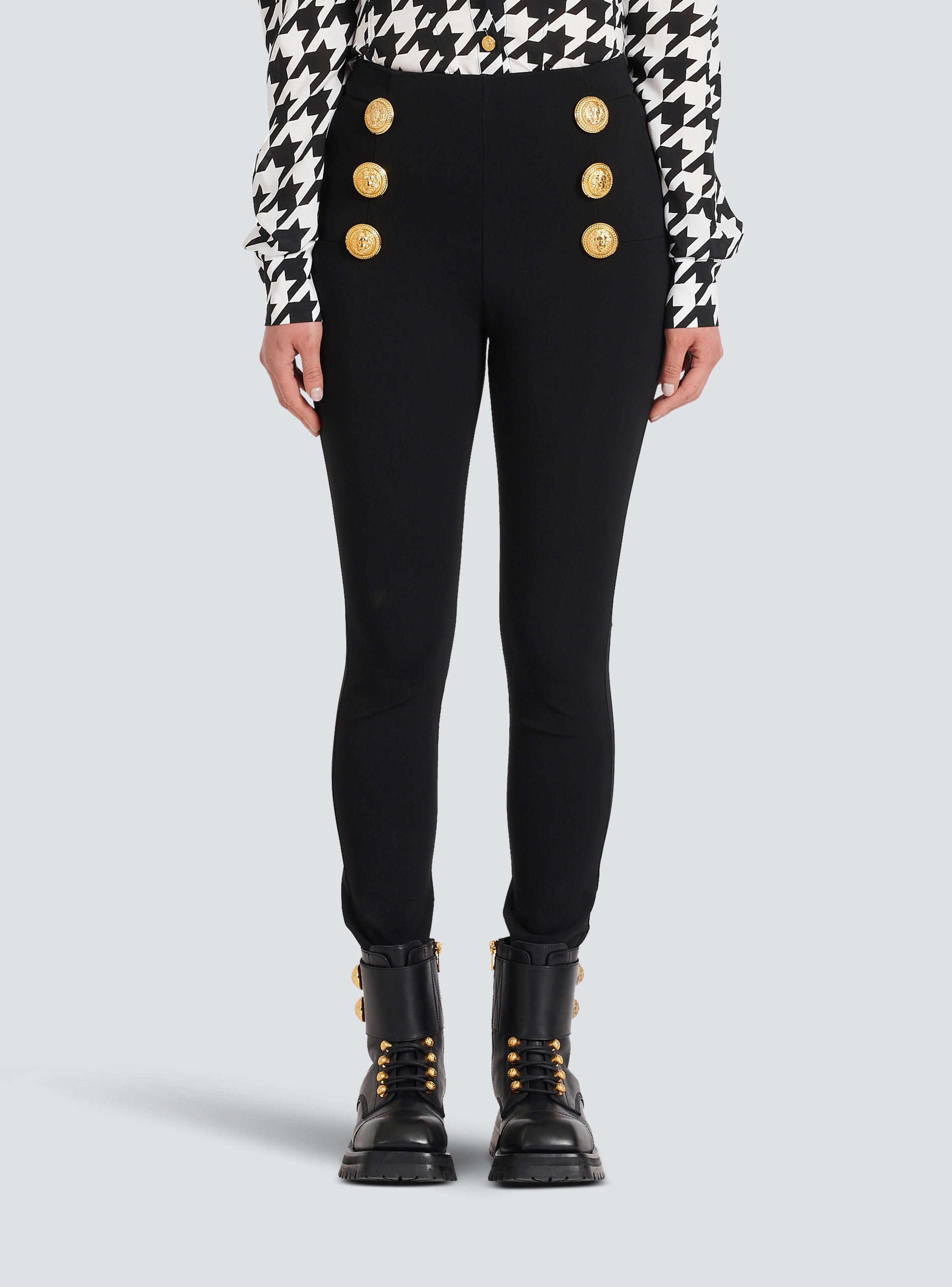 BALMAIN WOMEN'S HW 6BTN JERSEY STRETCH SKINNY PANTS NWT