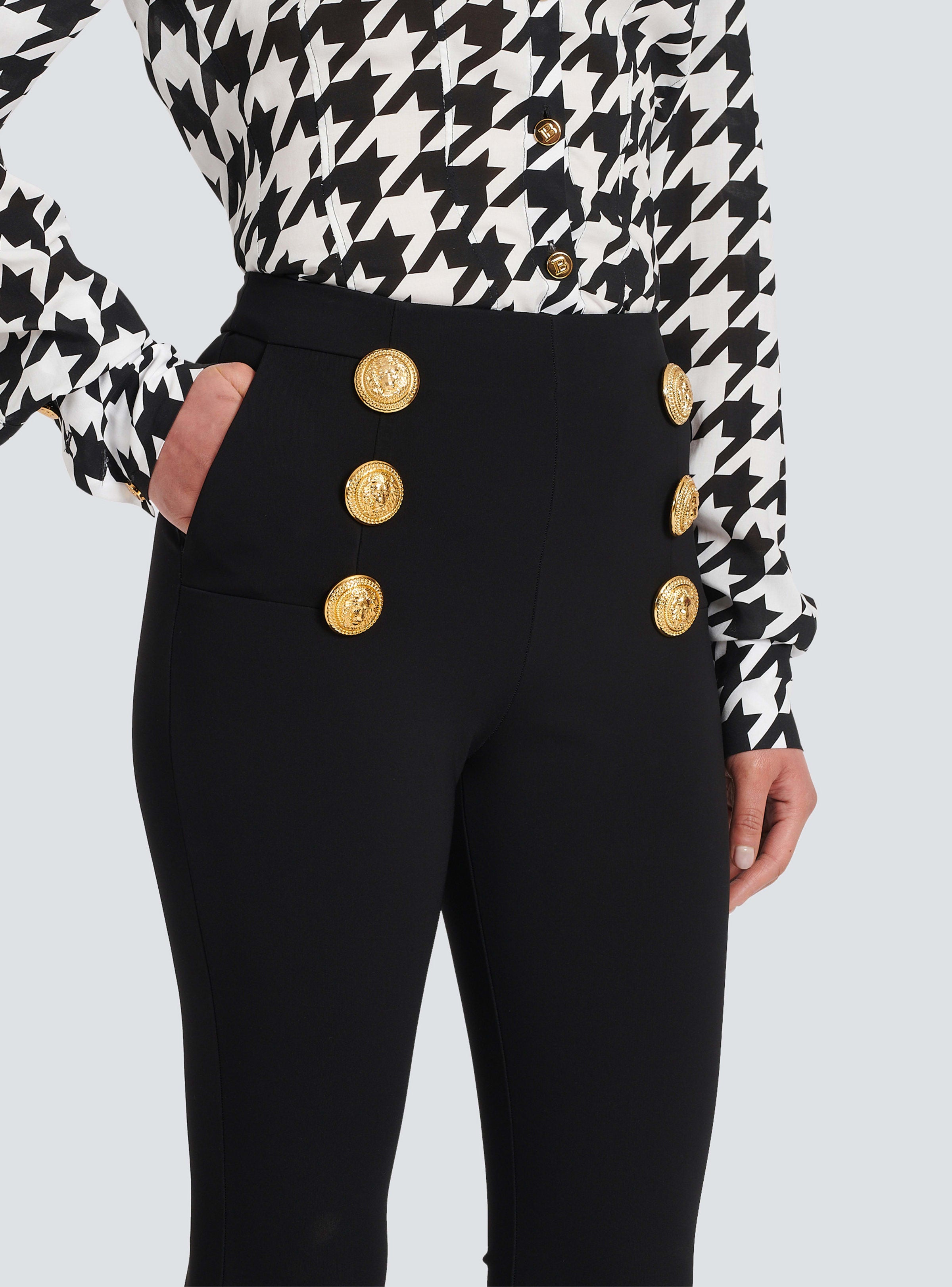 BALMAIN WOMEN'S HW 6BTN JERSEY STRETCH SKINNY PANTS NWT