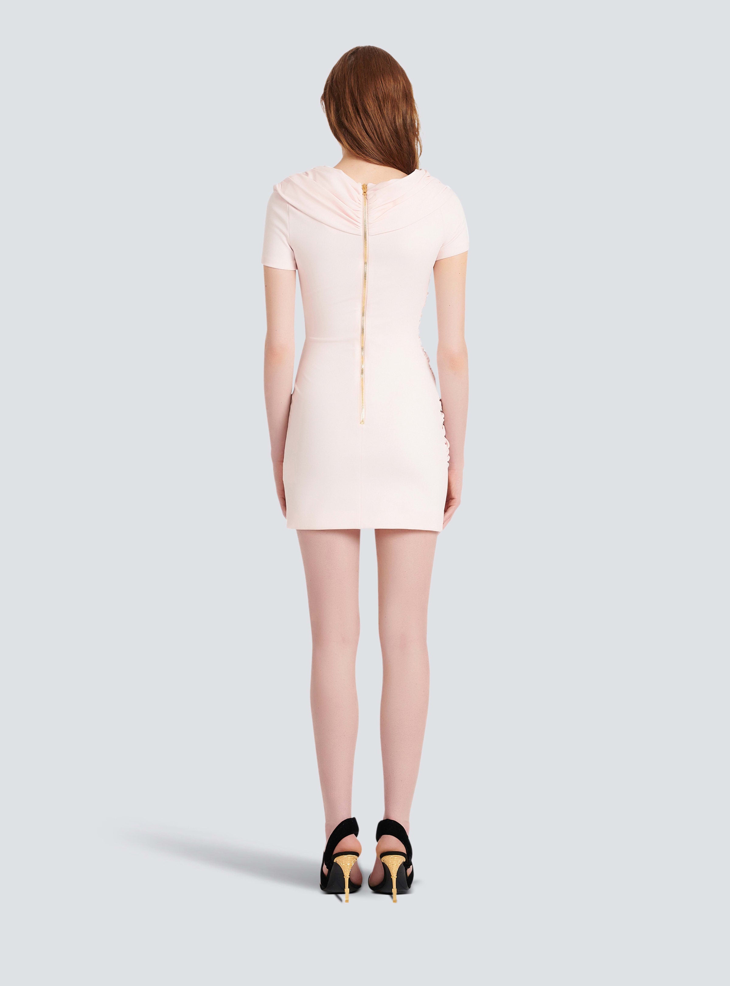 BALMAIN WOMEN'S 4BTN ASYMETRIC OFF SHOULDER JERSEY DRESS NWT