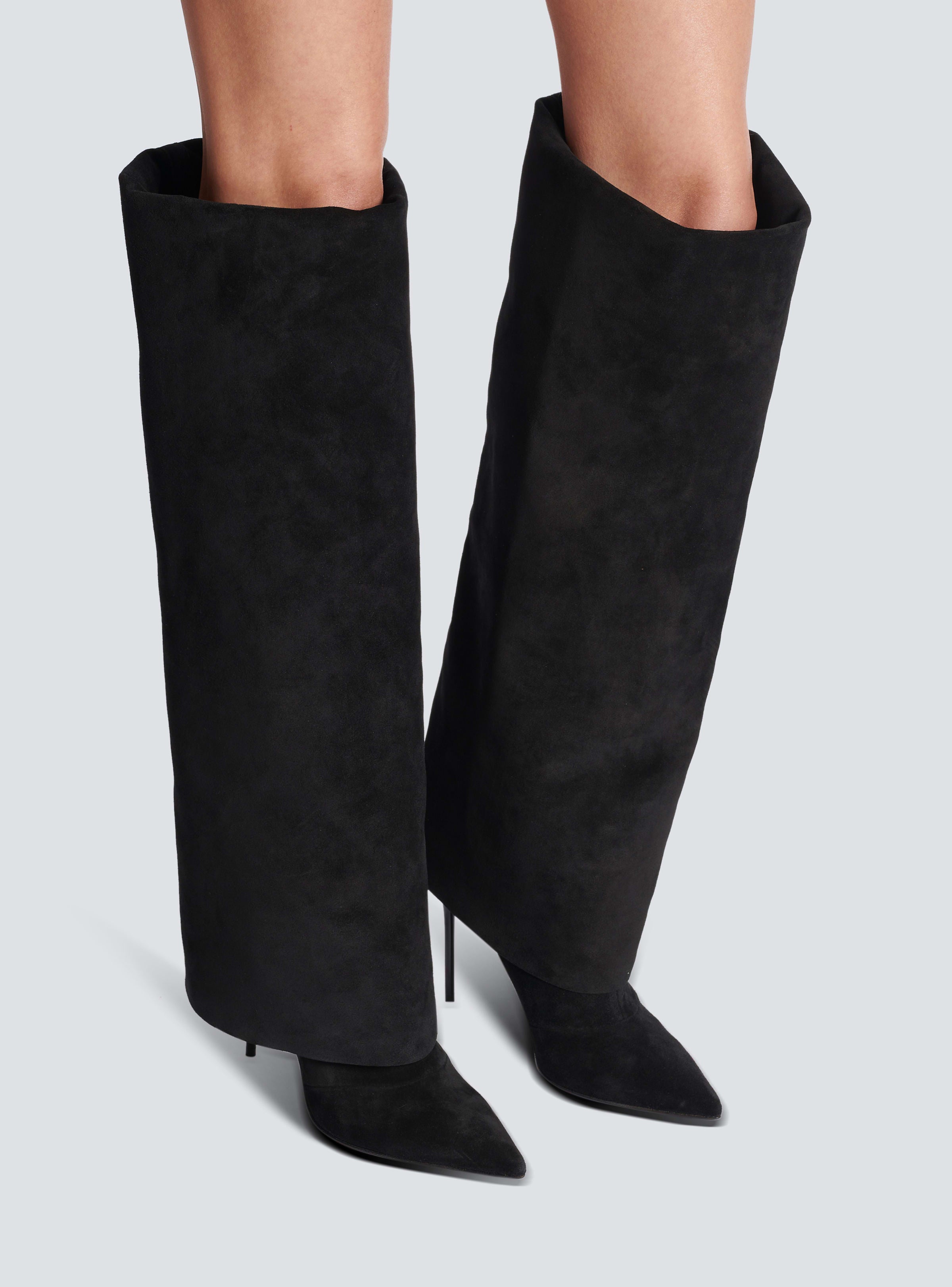 BALMAIN WOMEN'S BOOT ARIEL-SUEDE LEATHER NWT