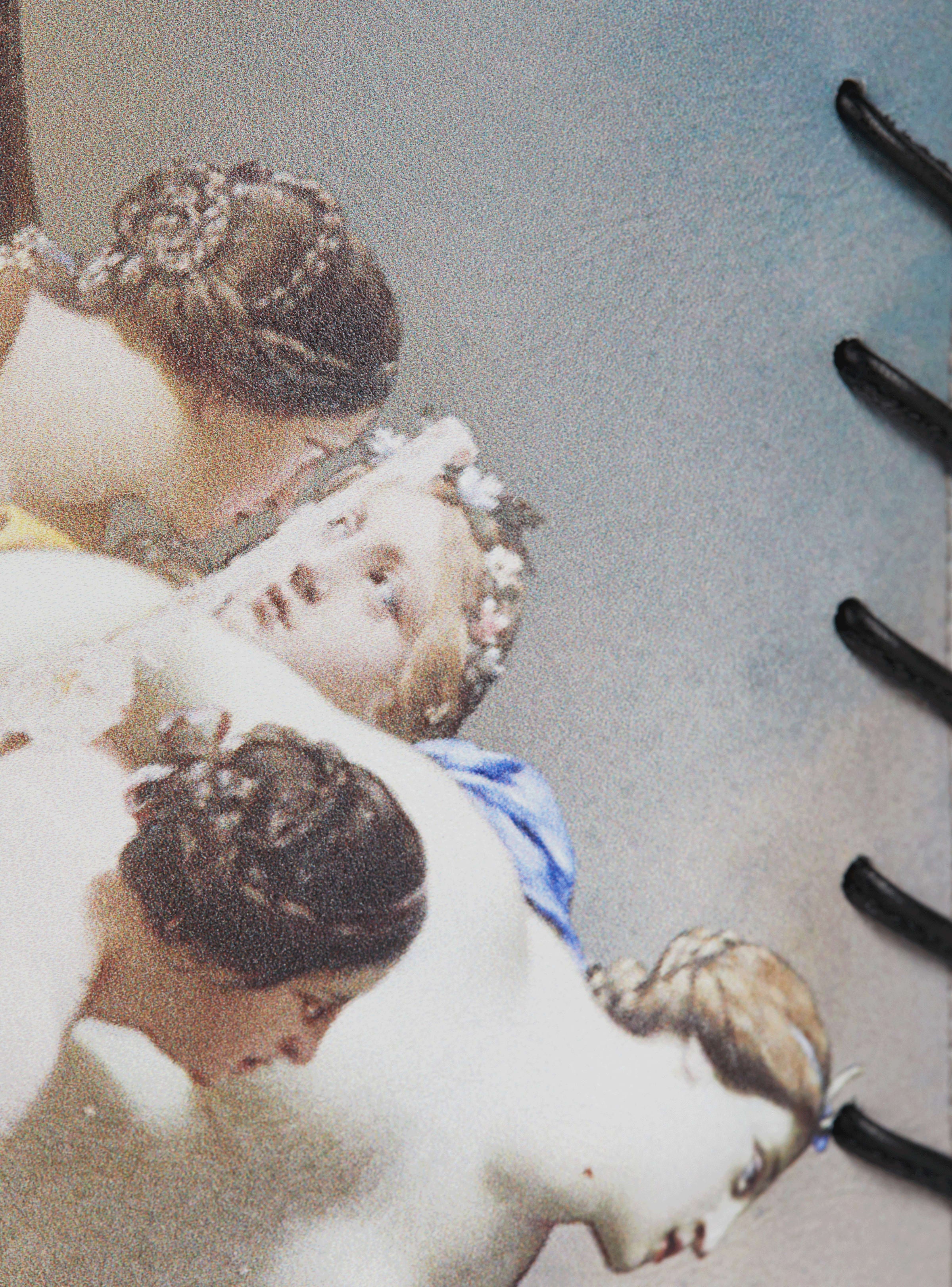 BALMAIN WOMEN'S SANDAL URIA-CALFSKIN SKY PRINT NWT