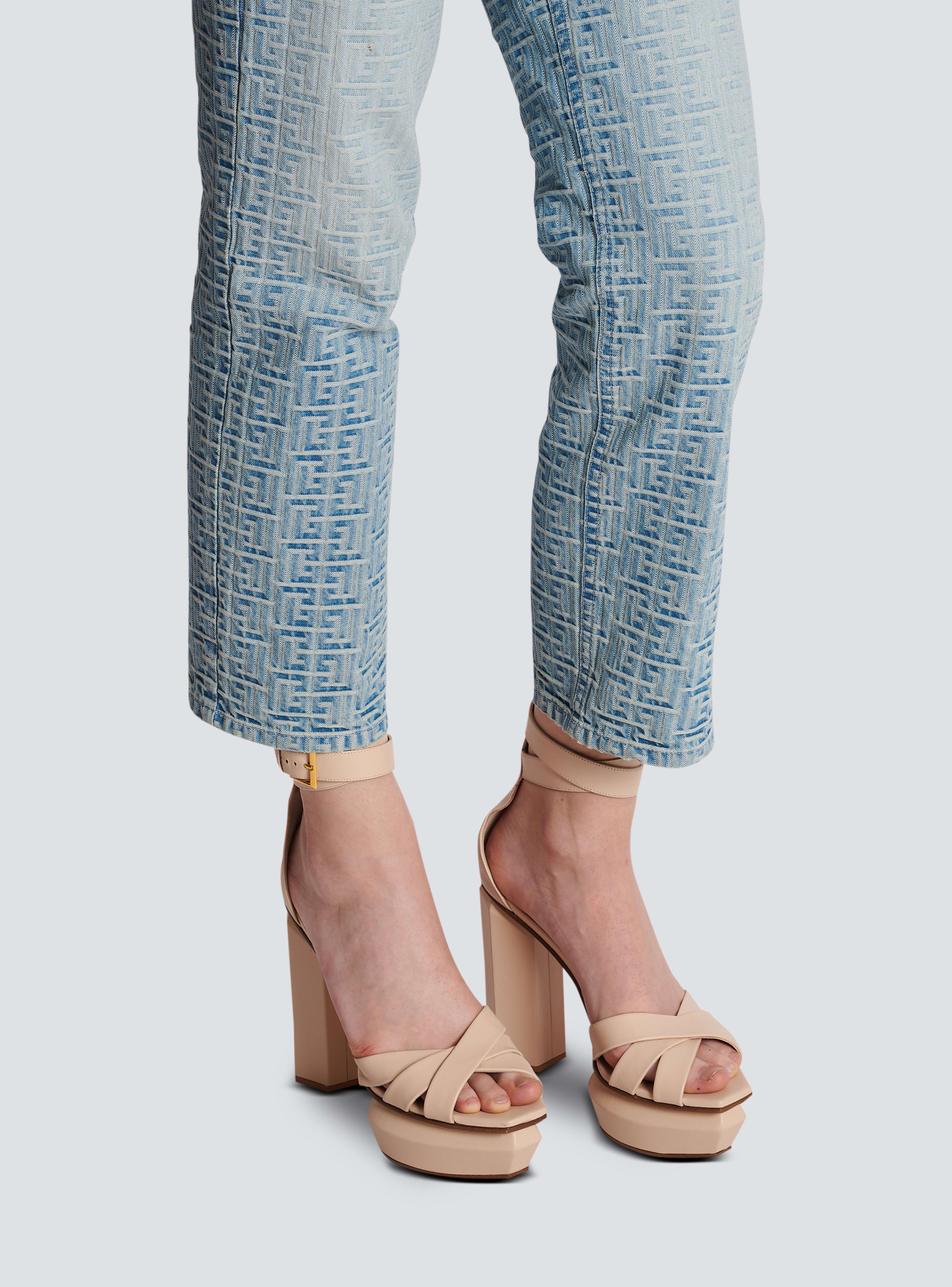 BALMAIN WOMEN'S PLATFORM SANDAL AVA-CALFSKIN NWT