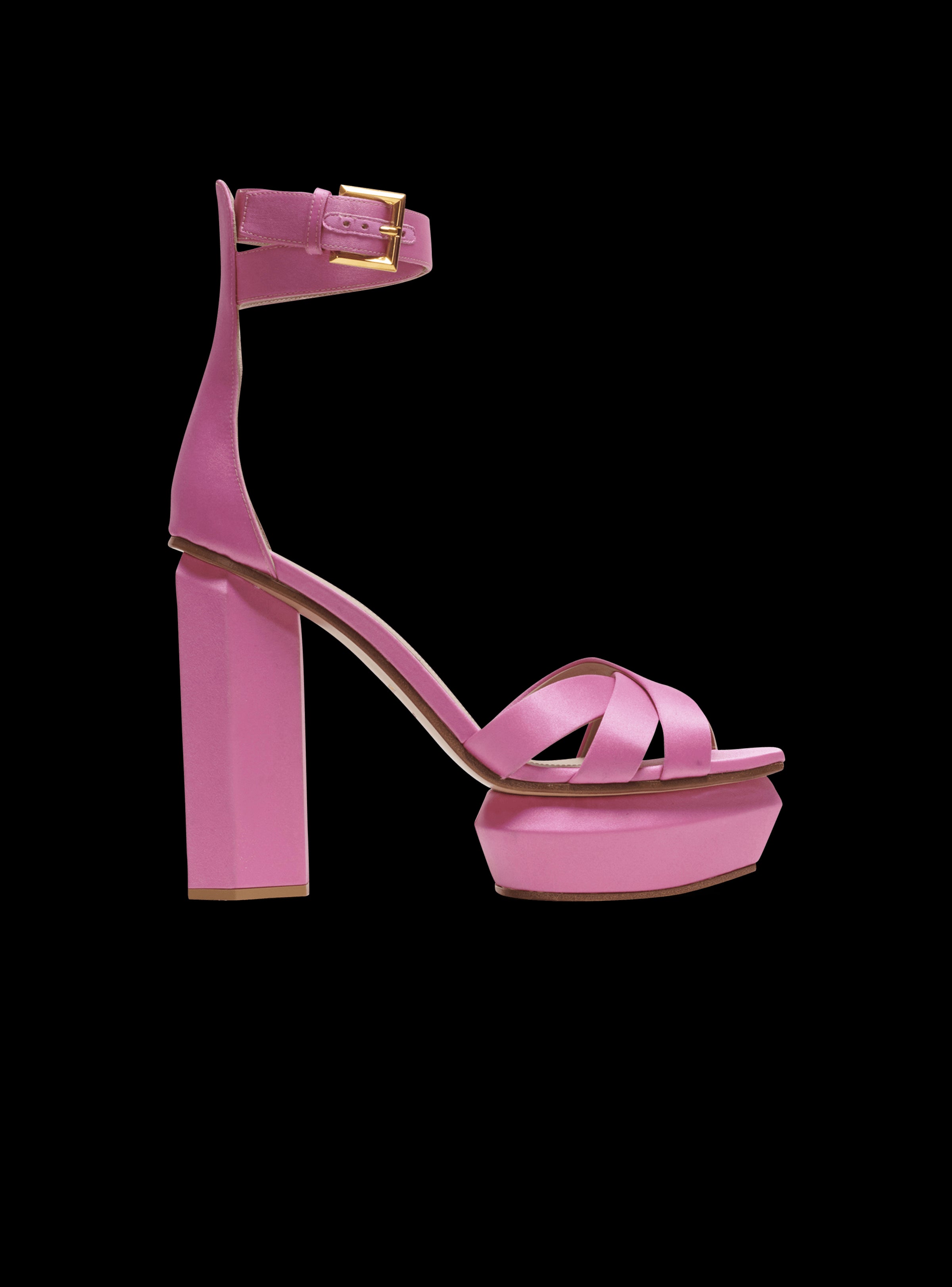 BALMAIN WOMEN'S PLATFORM SANDAL AVA-SATIN NWT