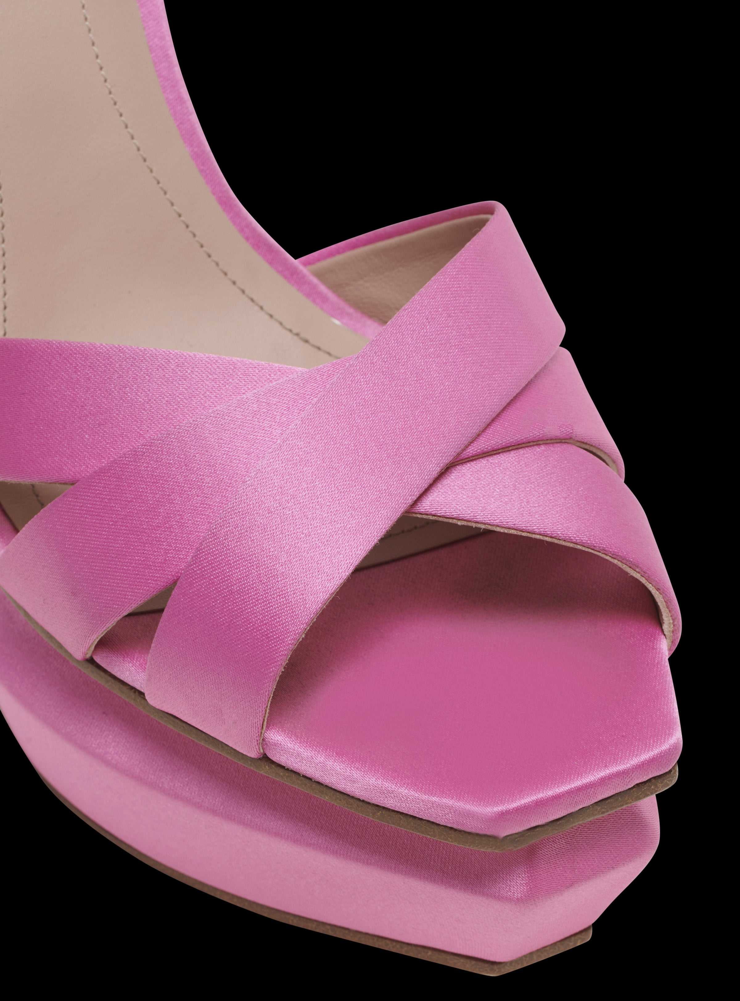 BALMAIN WOMEN'S PLATFORM SANDAL AVA-SATIN NWT