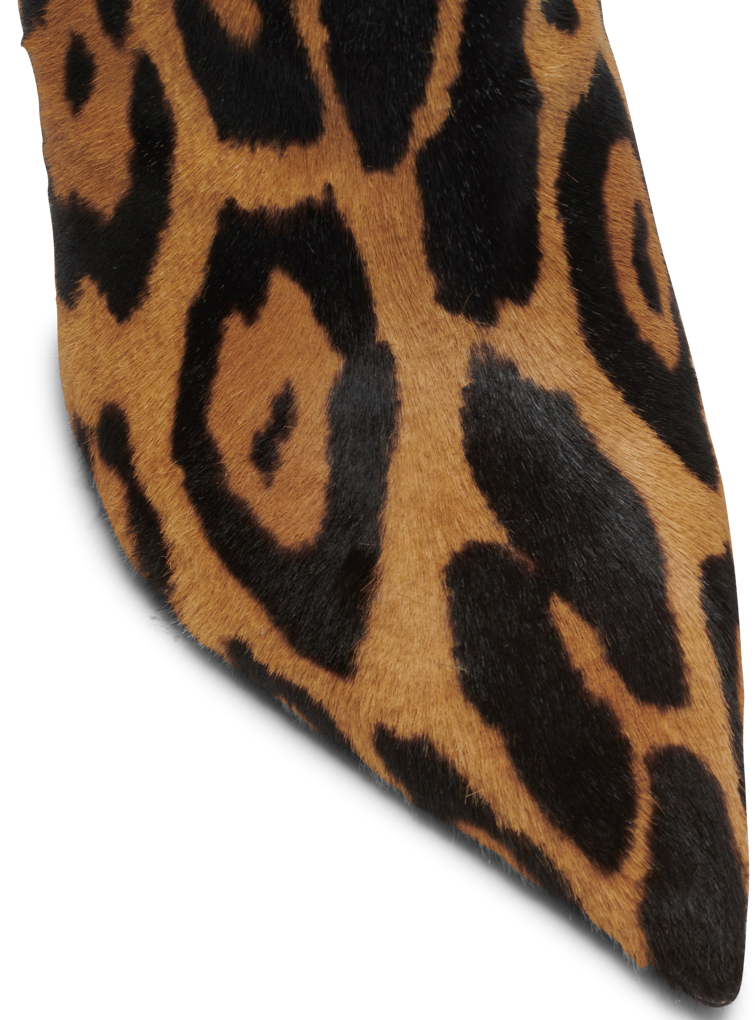 BALMAIN WOMEN'S ANKLE BOOT MONETA-LEOPARD PONY CALF NWT