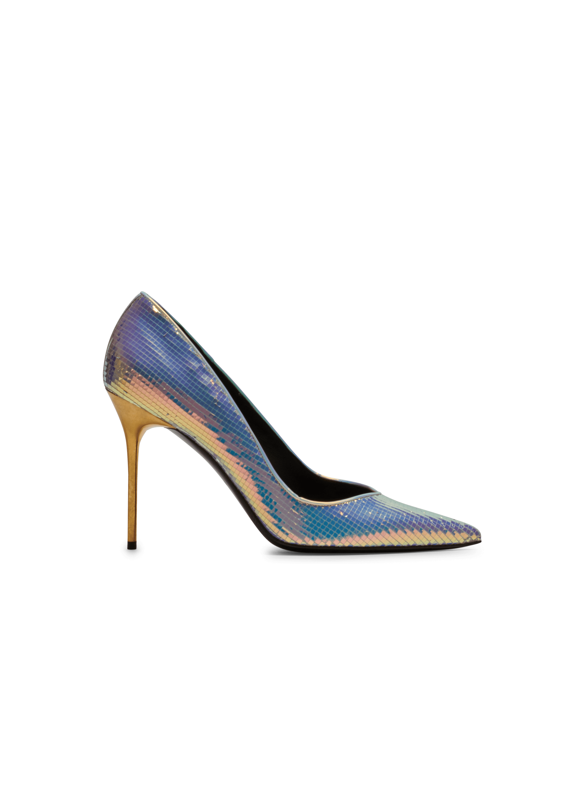 BALMAIN WOMEN'S PUMP RUBY-IRIDESCENT LEATHER NWT