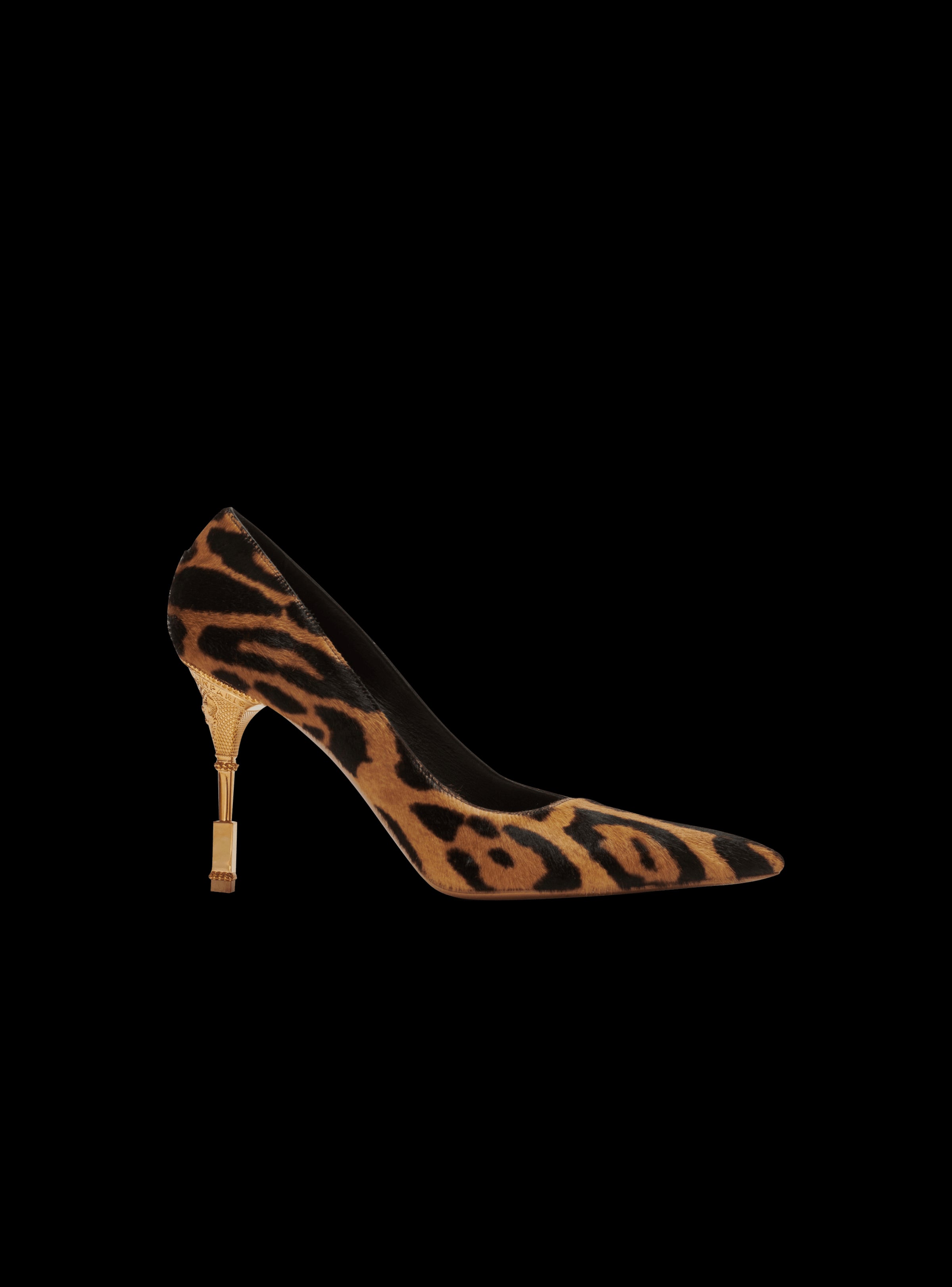 BALMAIN WOMEN'S PUMP MONETA-LEOPARD PONY CALF NWT