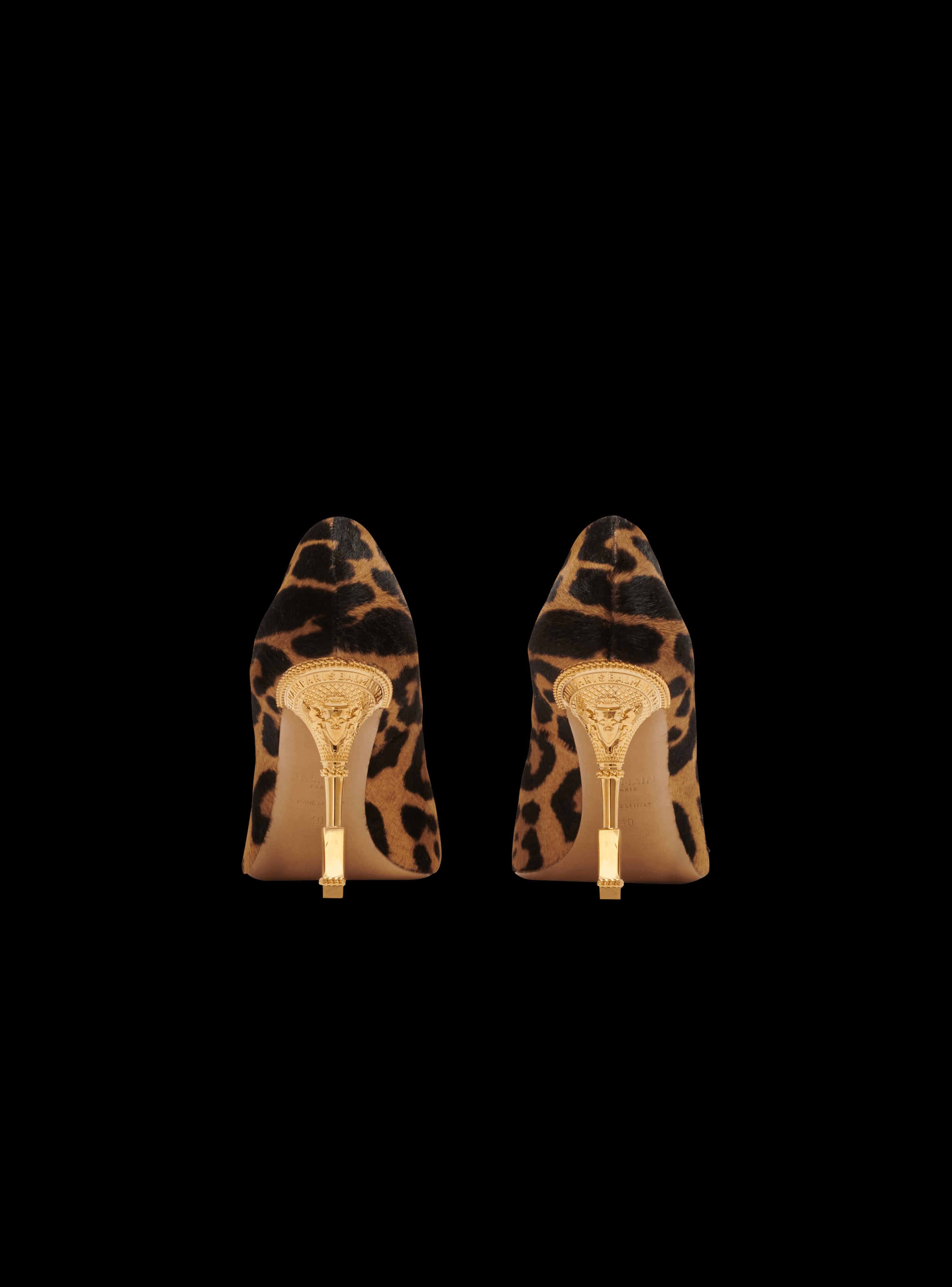 BALMAIN WOMEN'S PUMP MONETA-LEOPARD PONY CALF NWT