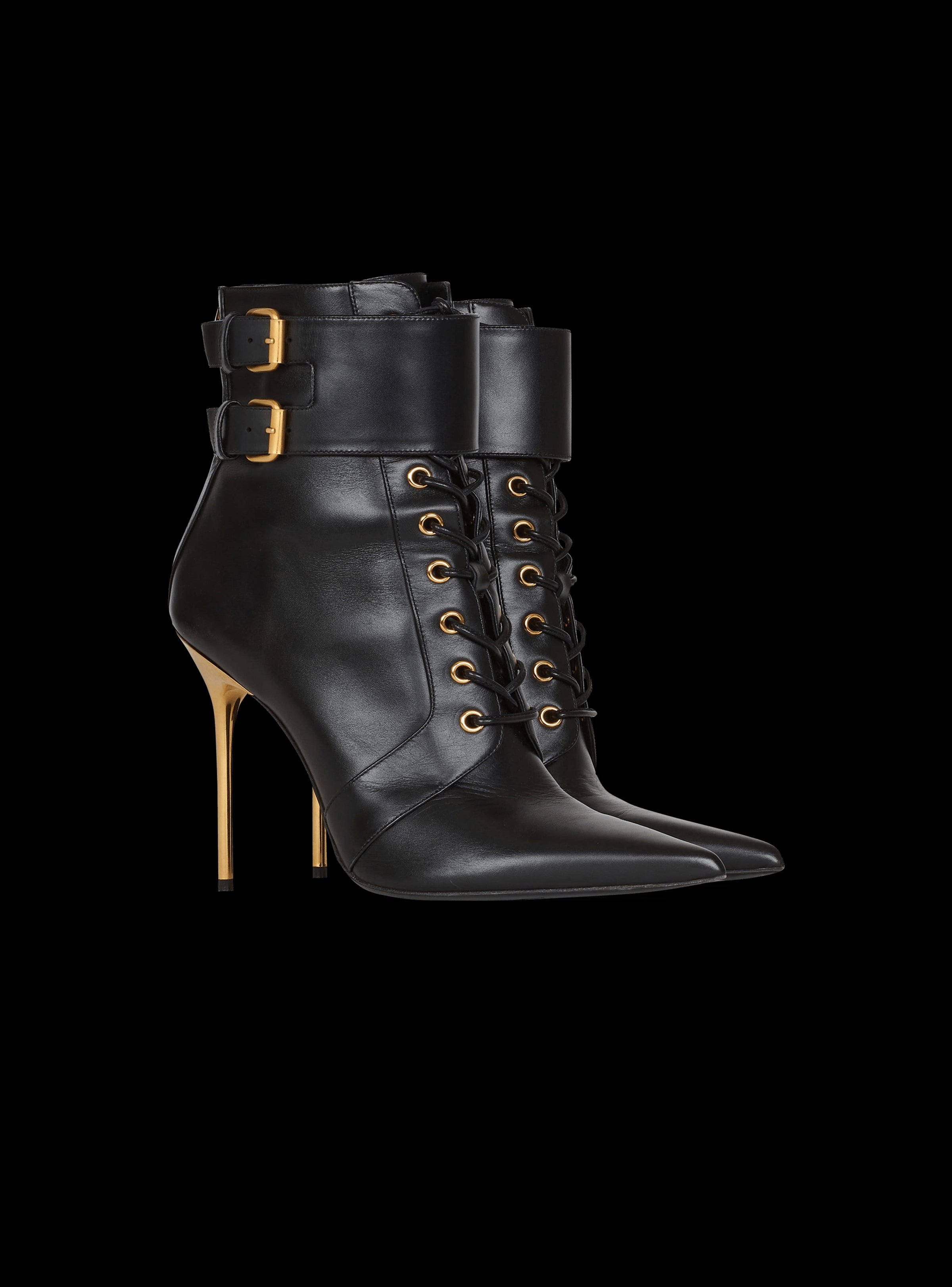 BALMAIN WOMEN'S ANKLE BOOT URIA-CALFSKIN NWT