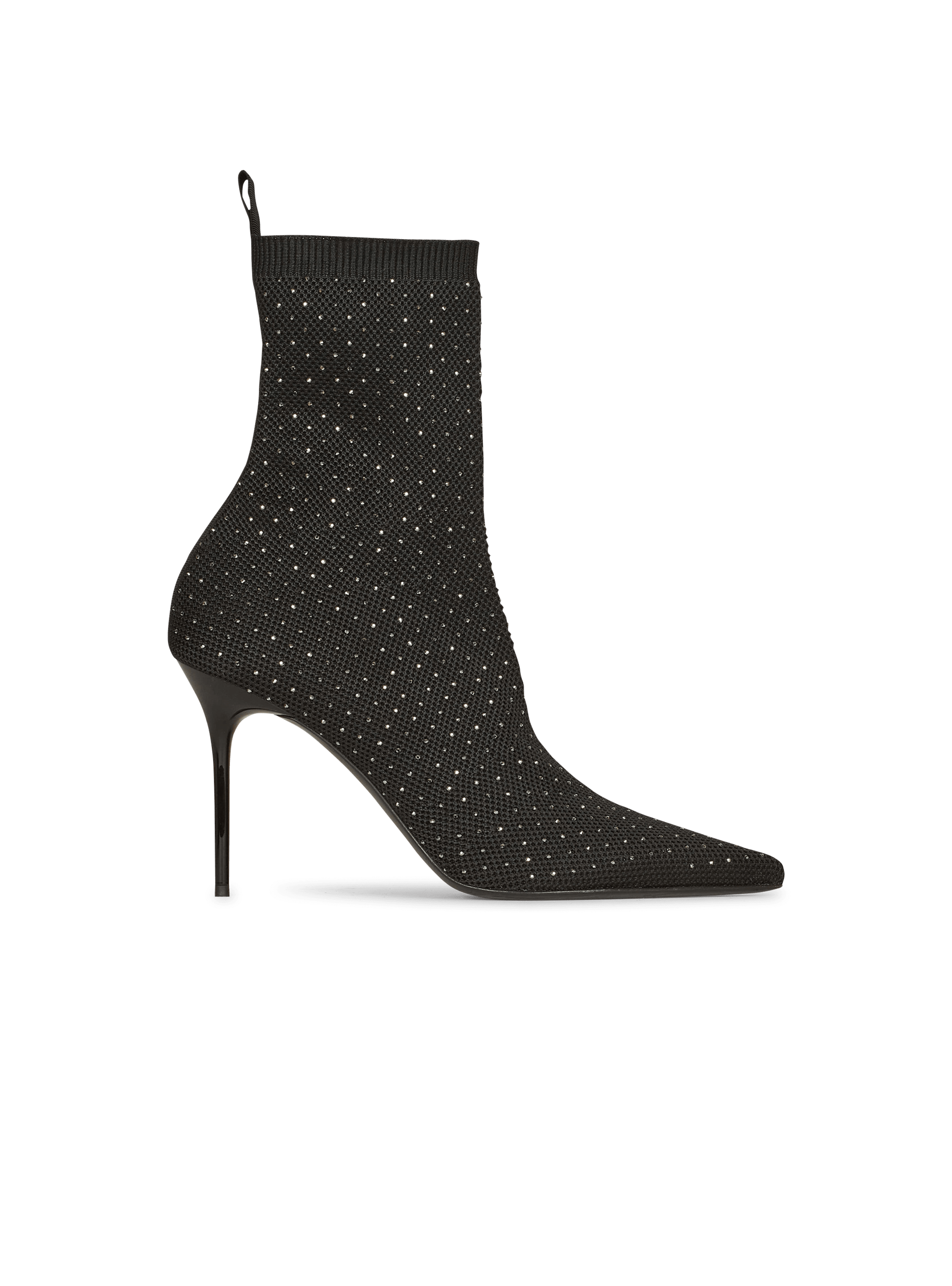 BALMAIN WOMEN'S ANKLE BOOT SKYE-KNIT&CRYSTAL DOTS NWT