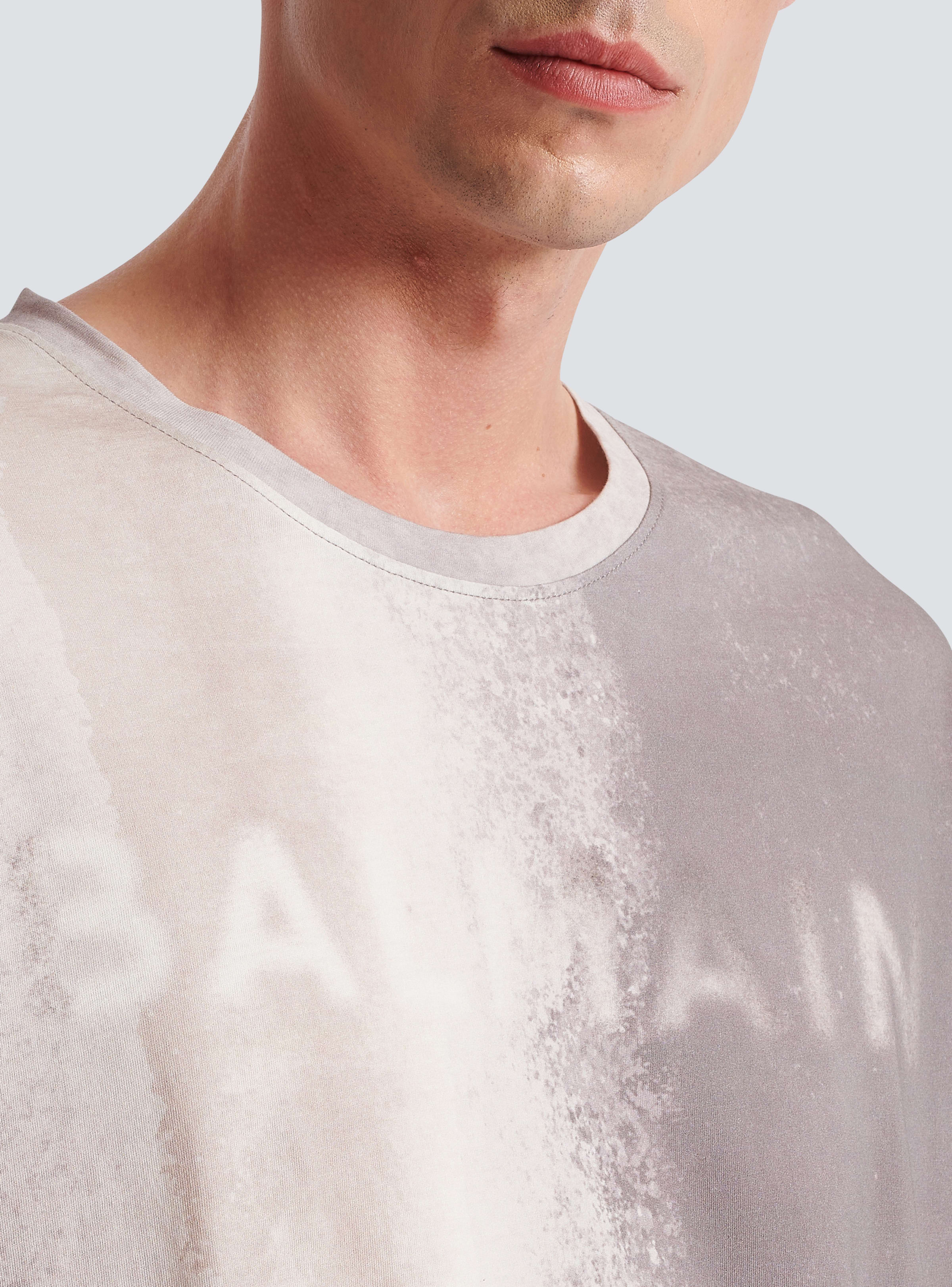 BALMAIN MEN'S BALMAIN SPRAYED DOUBLE LAYER LS T-SHIRT NWT