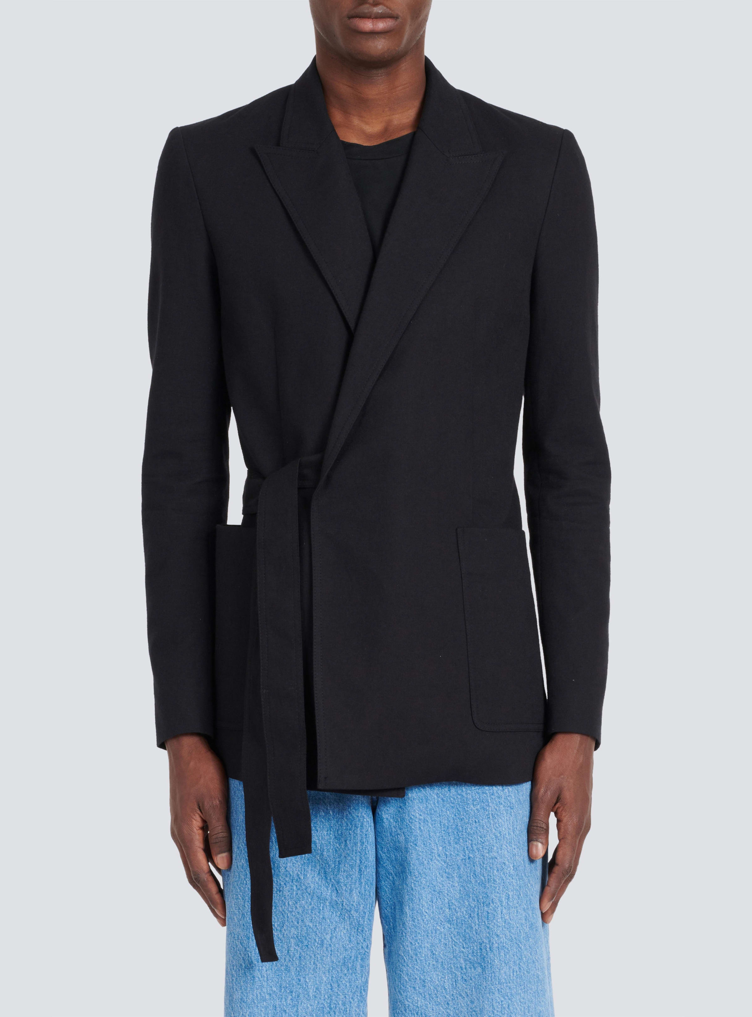BALMAIN MEN'S WRAP TIED COTTON JACKET NWT
