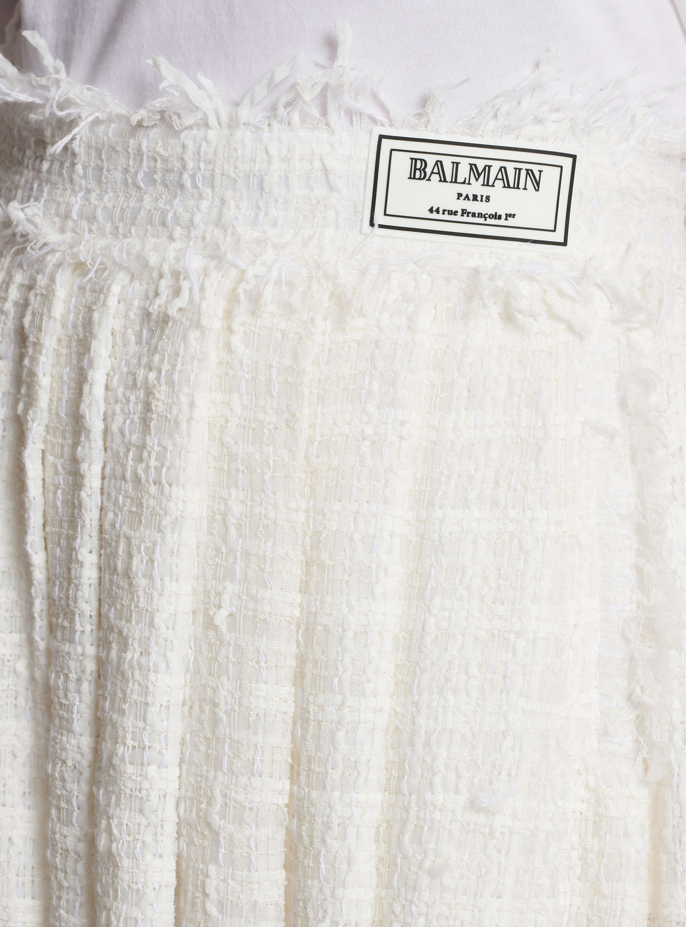 BALMAIN WOMEN'S PLEATED TWEED SHORT SKIRT NWT