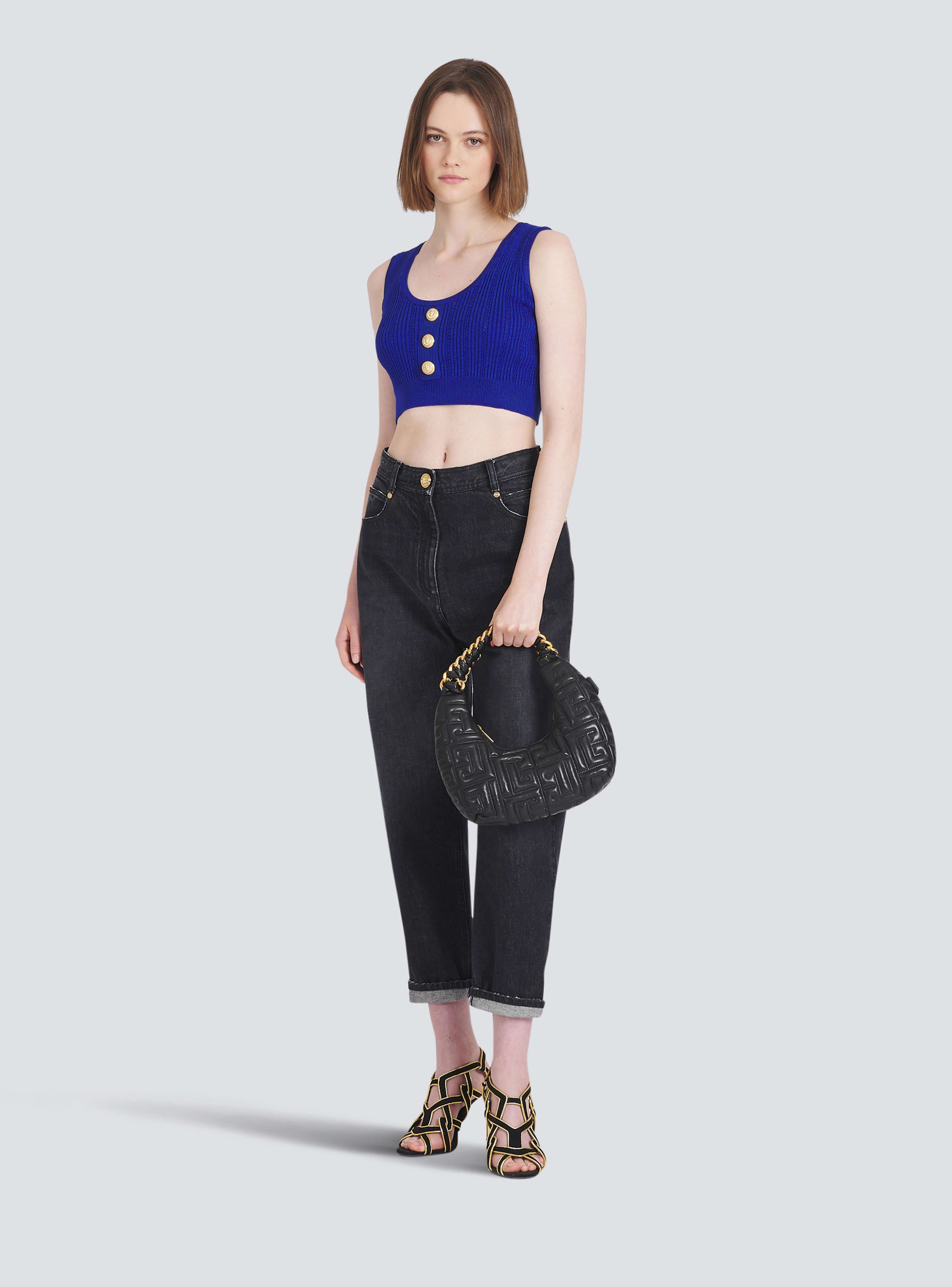 BALMAIN WOMEN'S LOW-RISE BOYFRIEND JEANS W/ MONOGRAM NWT