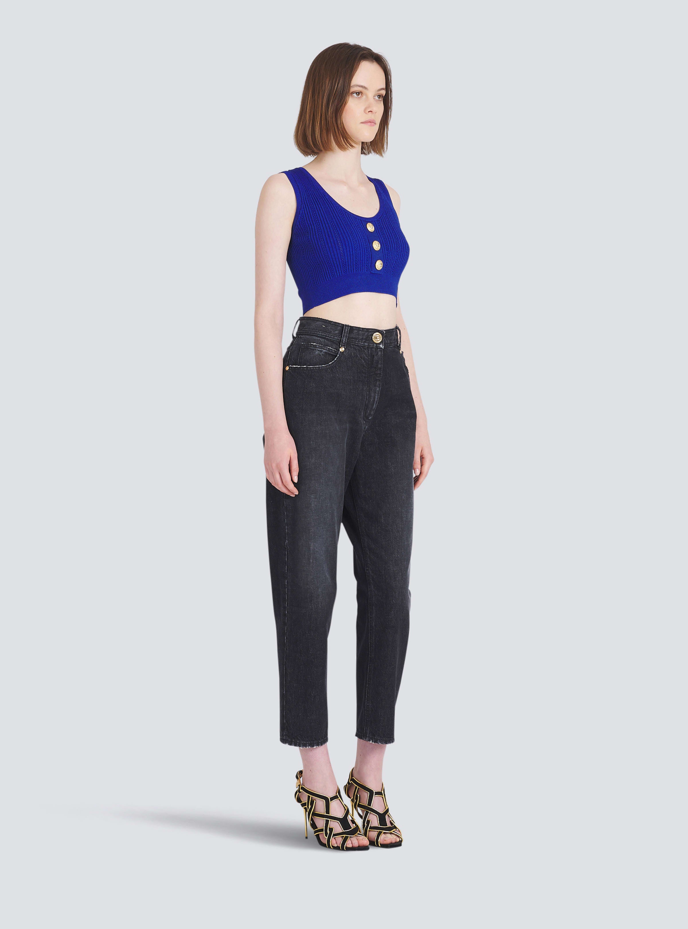 BALMAIN WOMEN'S LOW-RISE BOYFRIEND JEANS W/ MONOGRAM NWT