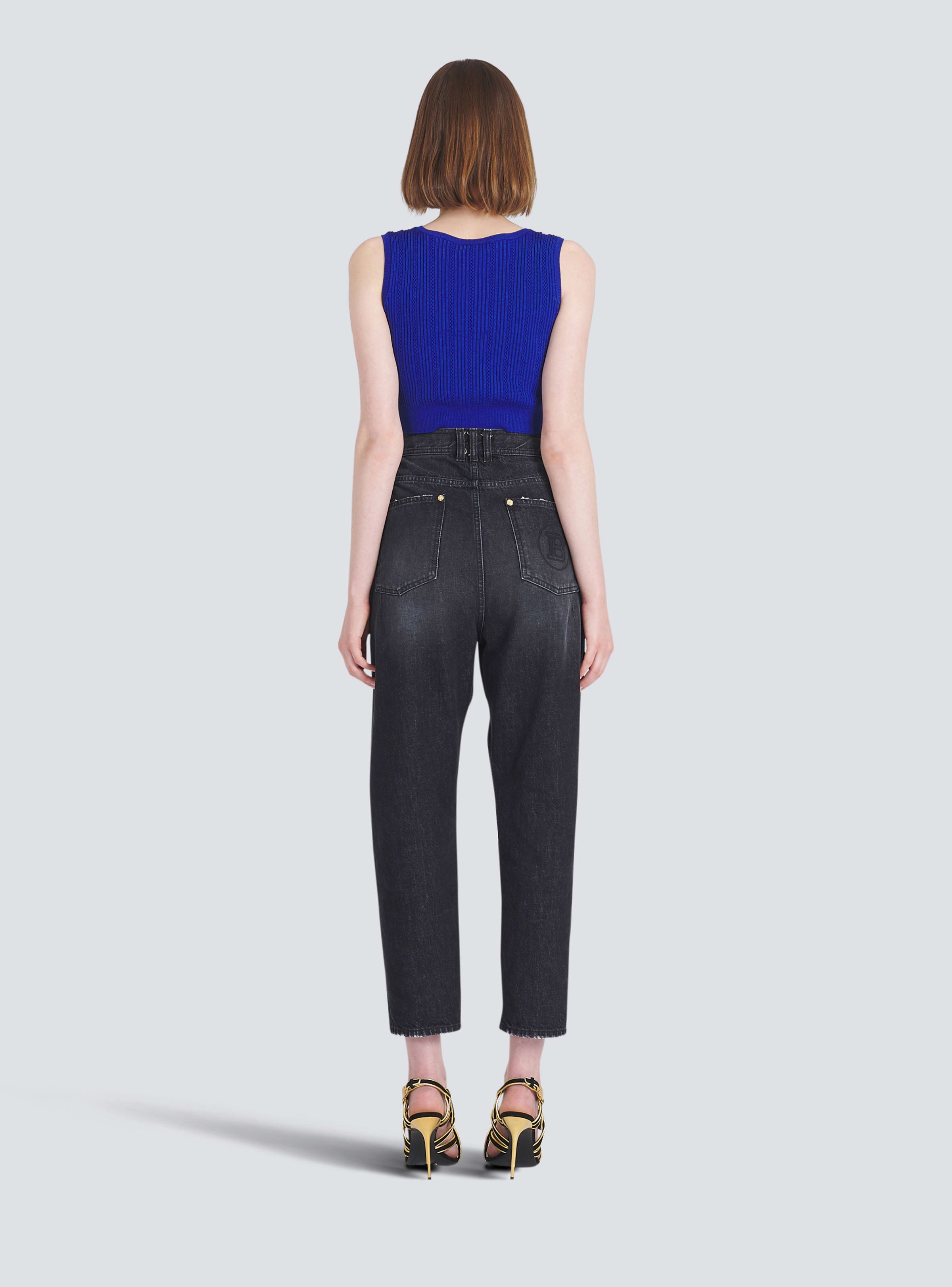 BALMAIN WOMEN'S LOW-RISE BOYFRIEND JEANS W/ MONOGRAM NWT