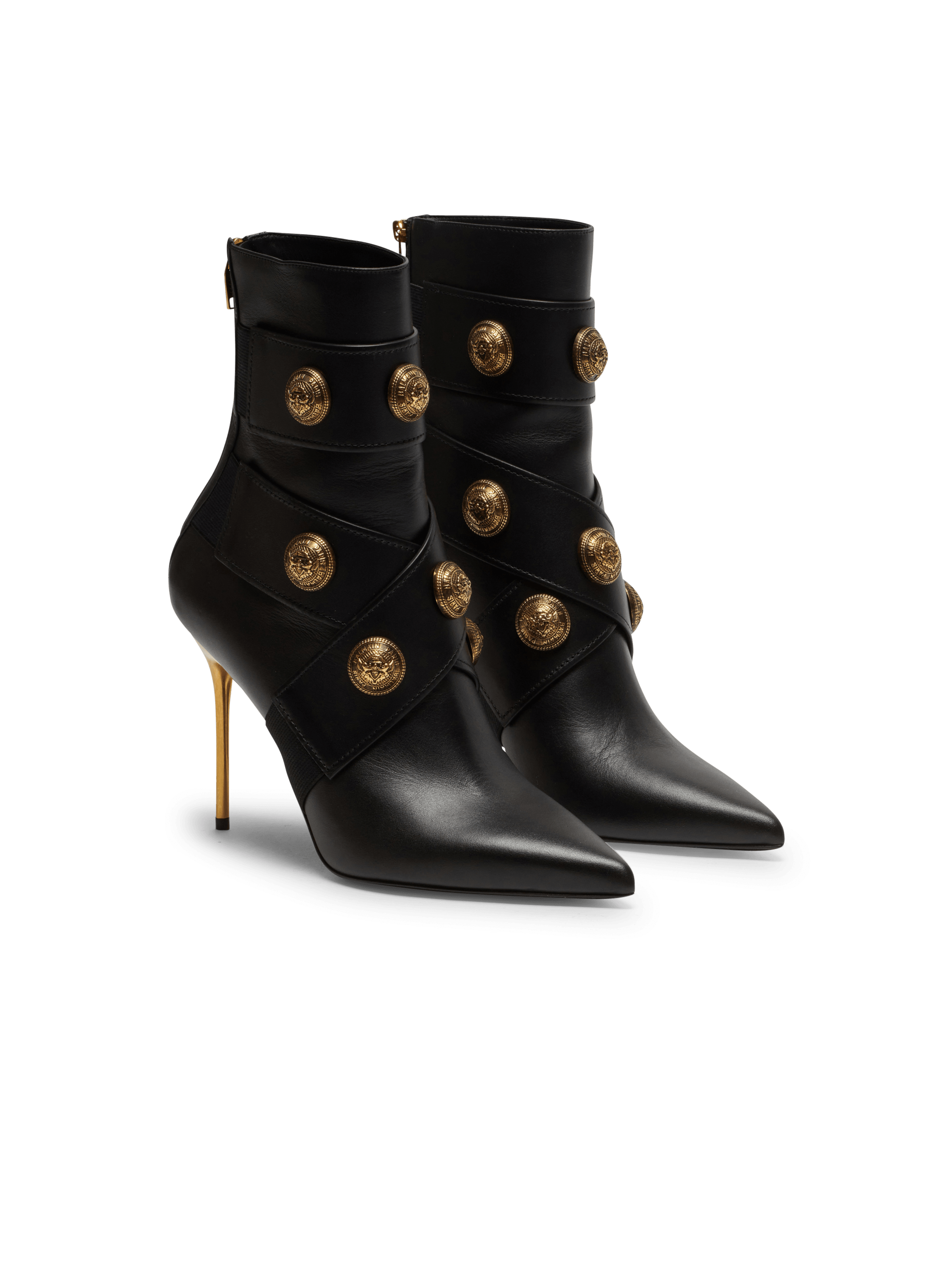 BALMAIN WOMEN'S ANKLE BOOT ALMA-CALFSKIN NWT