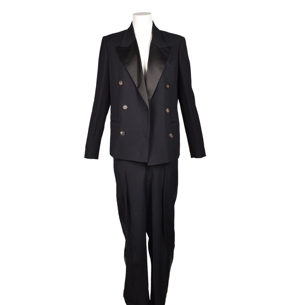 BRUNELLO CUCINELLI WOMEN'S BLACK WOOL TAILORED SUIT