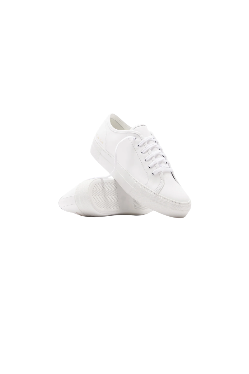 Common Projects Tournament Low Super In Leather Womens 4017-White